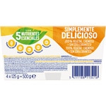 Speciality vegetarian soya dessert 2 peach + 2 pineapple and passion fruit 4-pack units 125 g gluten-free, lactose-free