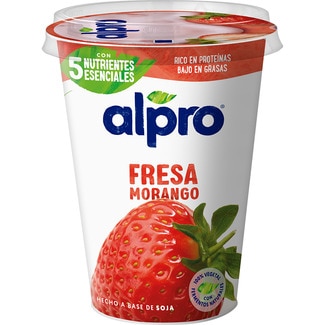 Big Pot especialidad vegetal de soja con fresa bajo en grasas envase 400 g sin gluten sin lactosa - Alpro