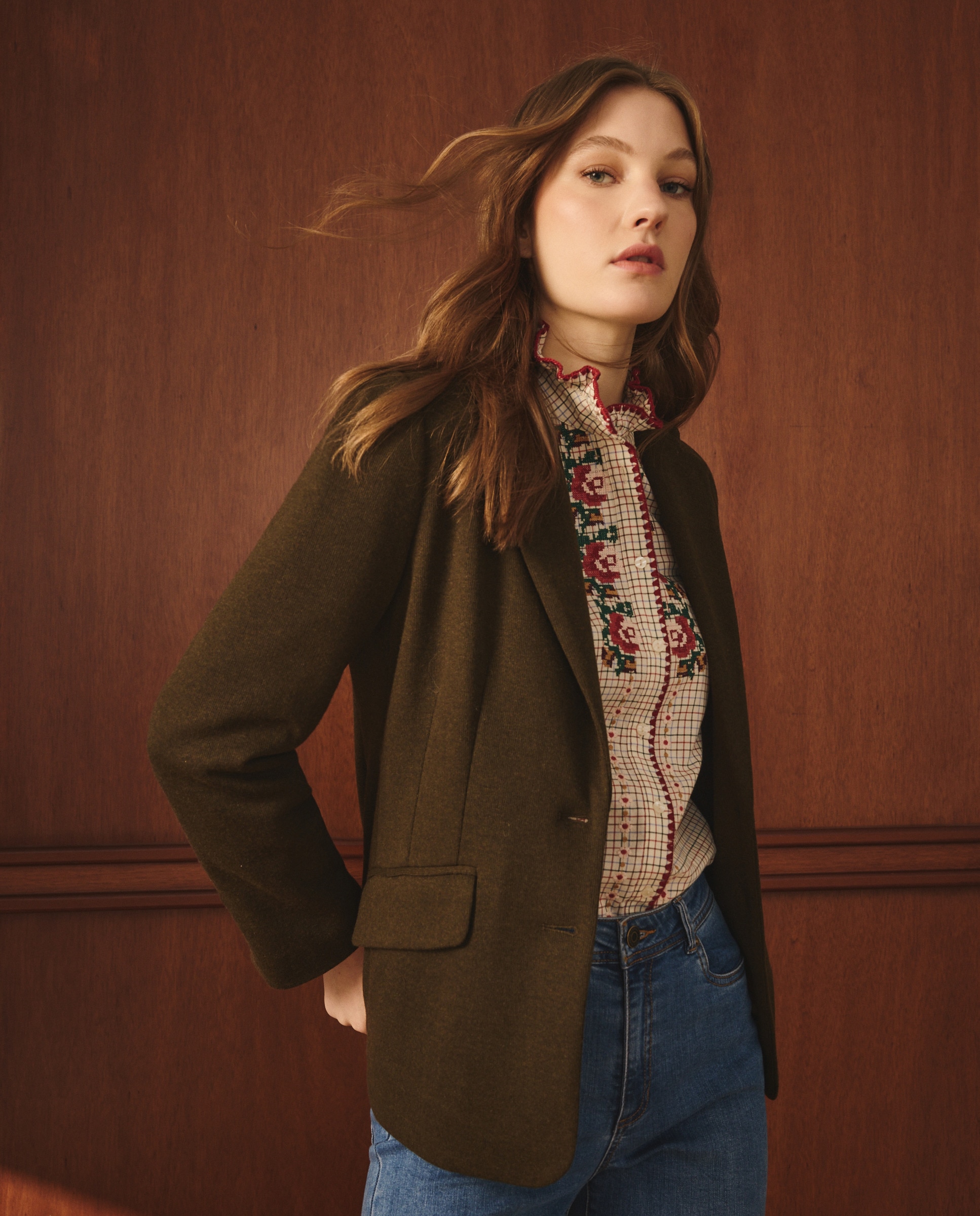 Blazer de Malha Cintado 520 Caqui-1