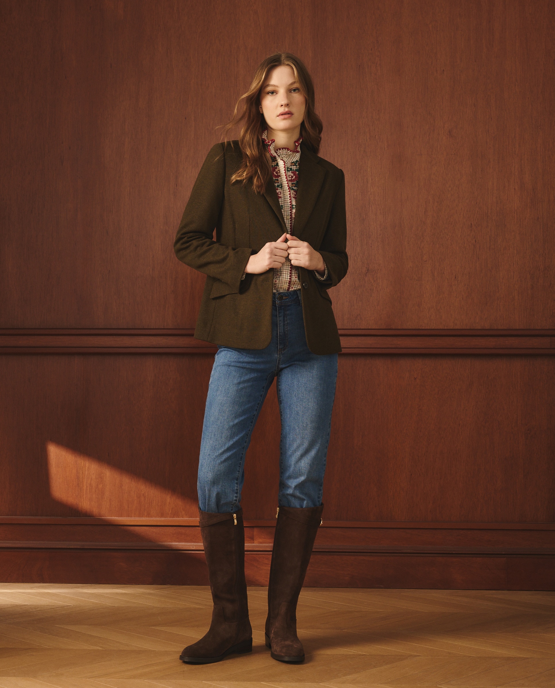 Blazer de Malha Cintado 520 Caqui-2