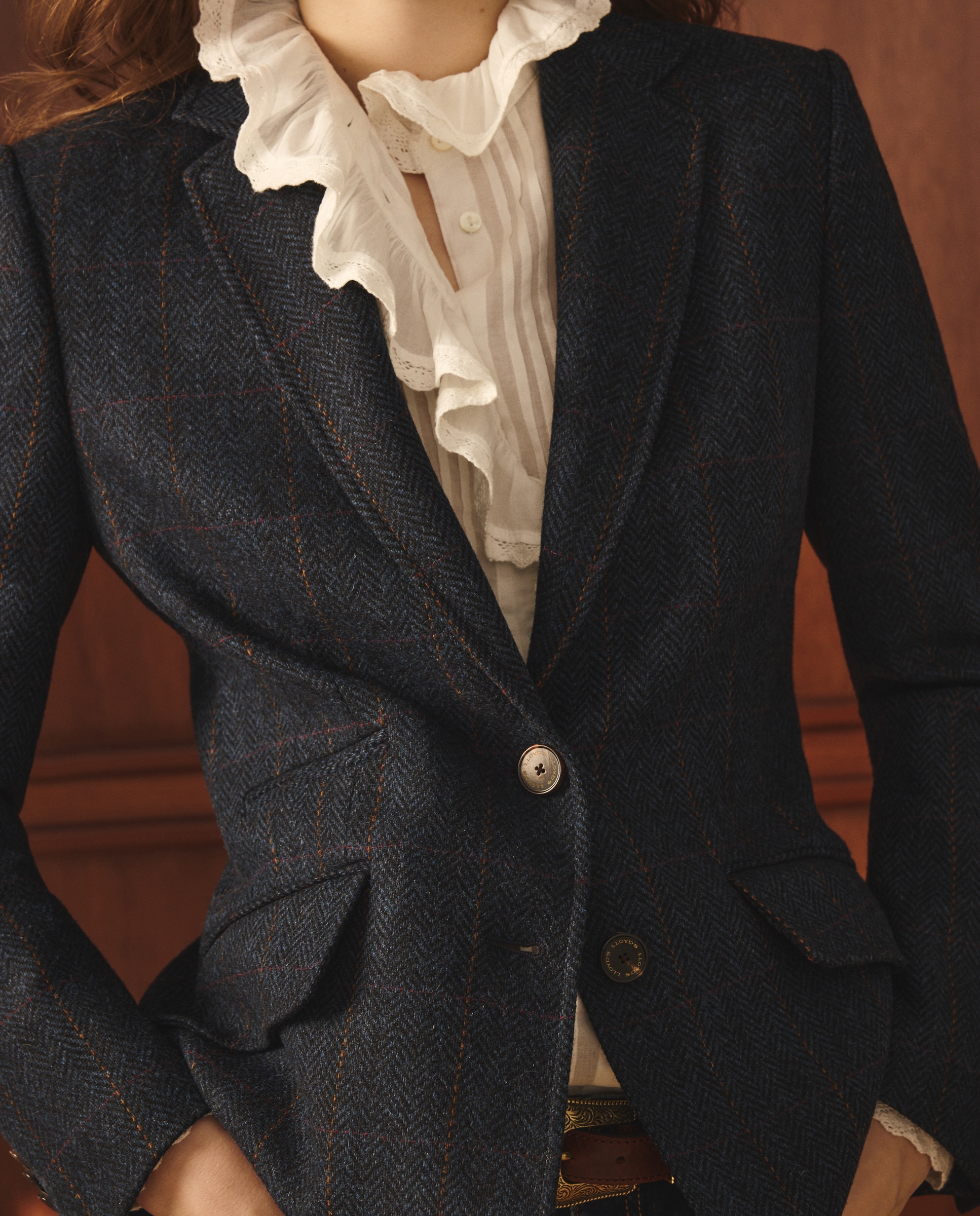 Blazer aos Quadrados com Cotoveleiras Azul-marinho-3