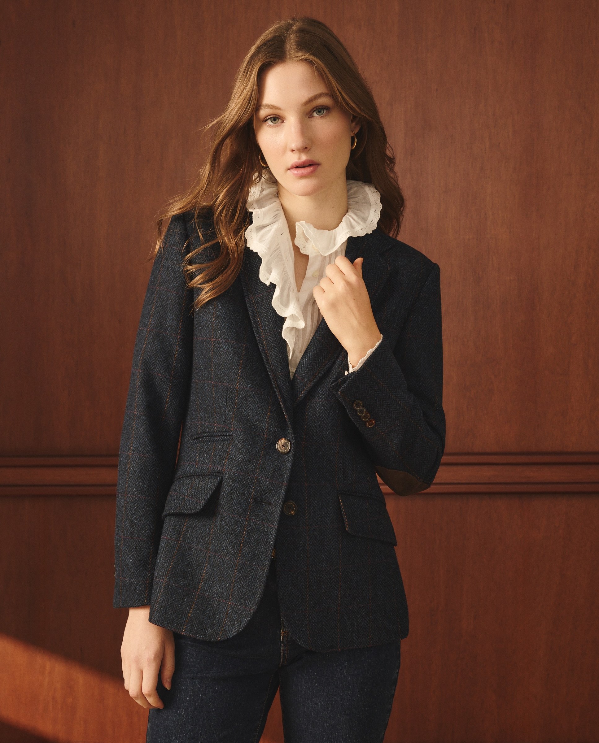 Blazer aos Quadrados com Cotoveleiras Azul-marinho-2