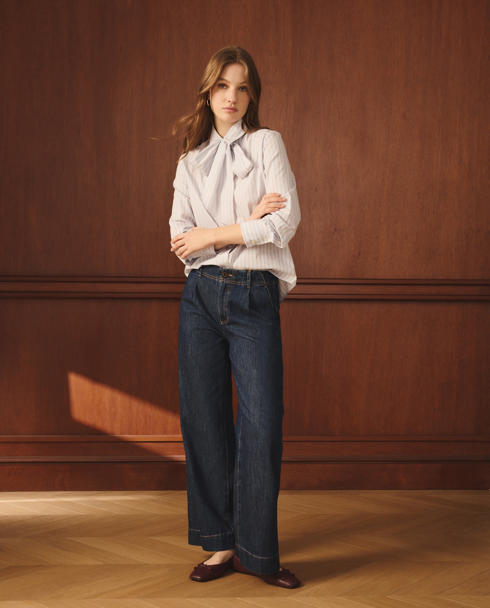 Camisa Estampada com Manga Comprida Azul-3