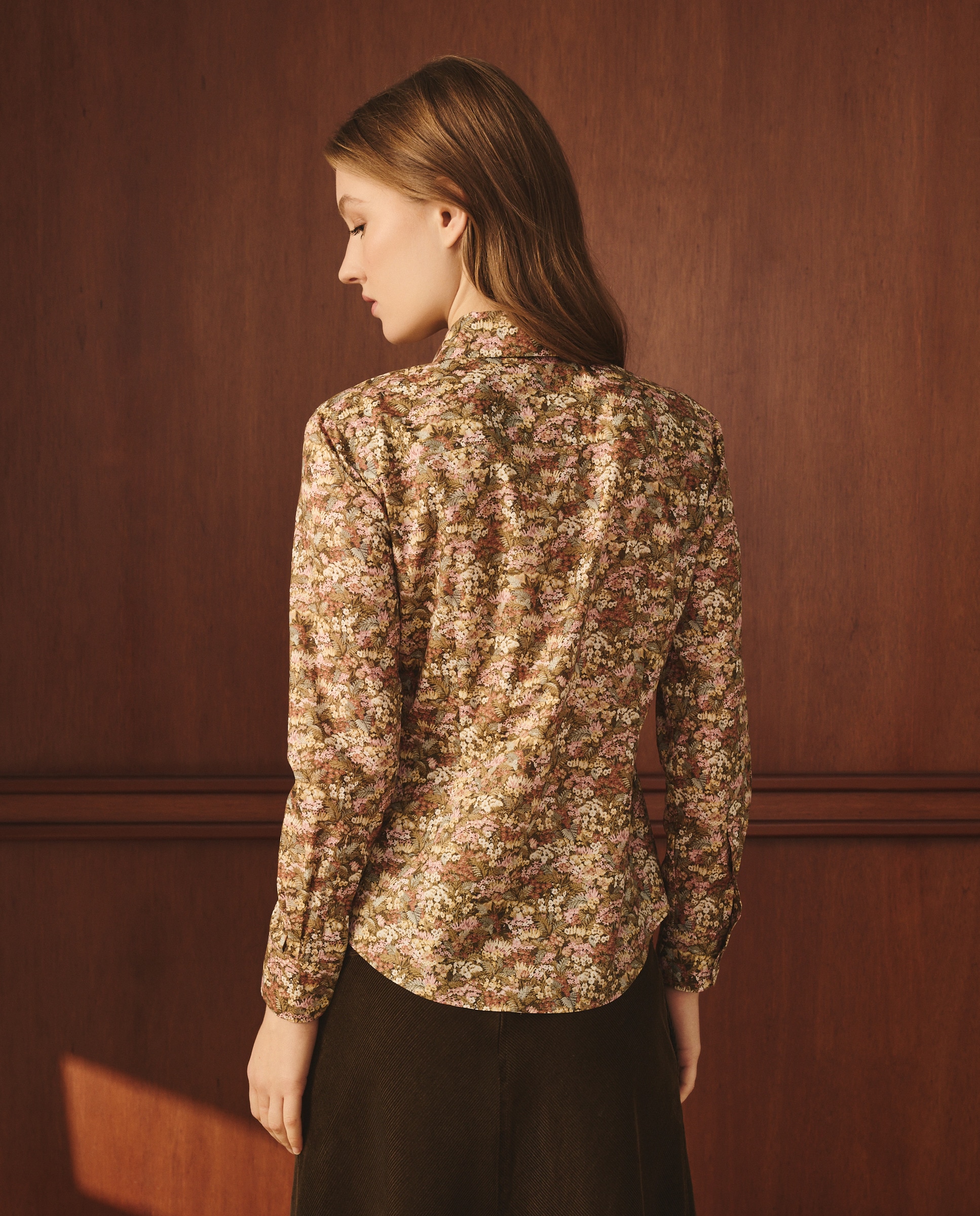 Camisa de Manga Comprida com Estampado Floral Verde-4