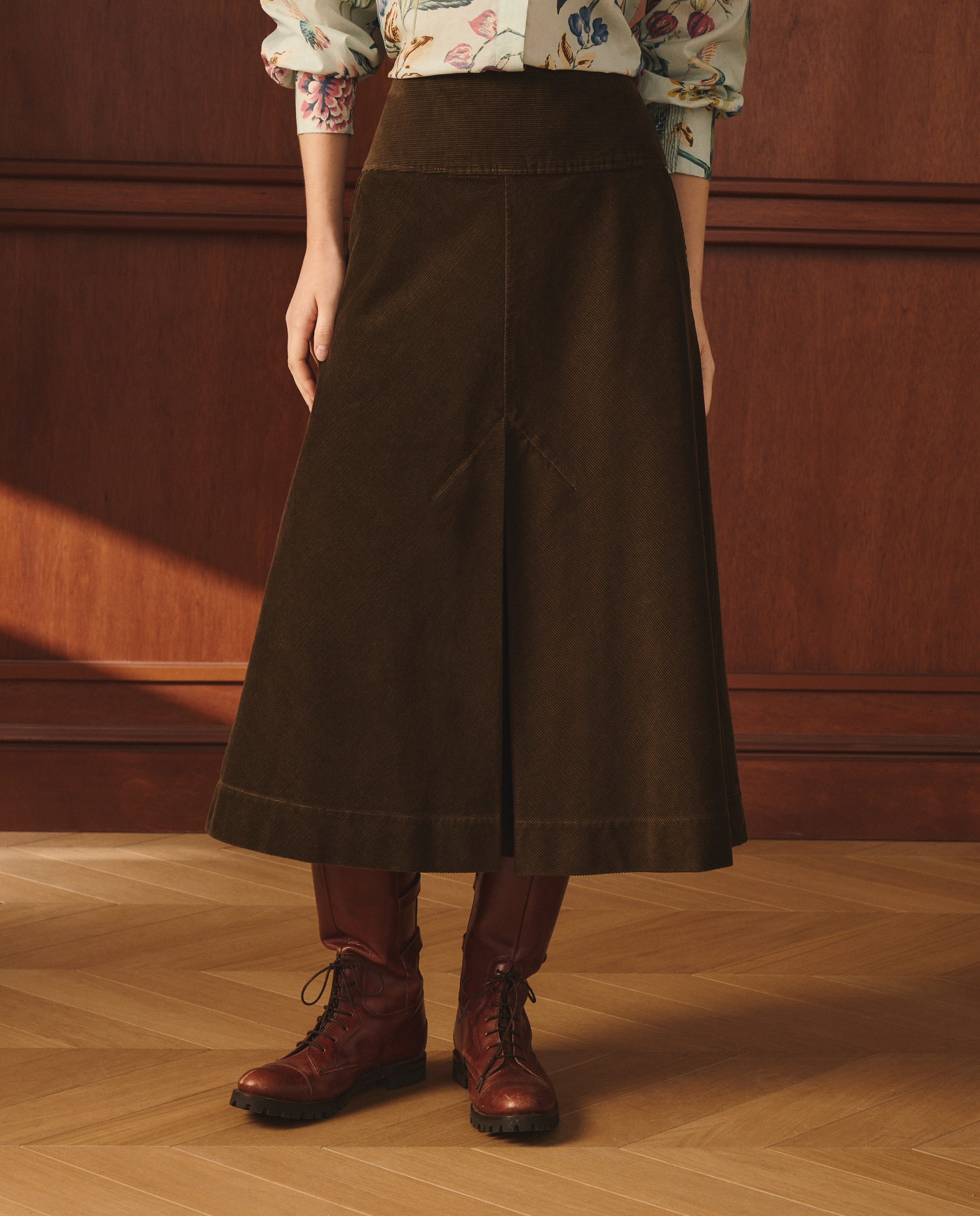 Saia Midi de Bombazina 520 Caqui-2