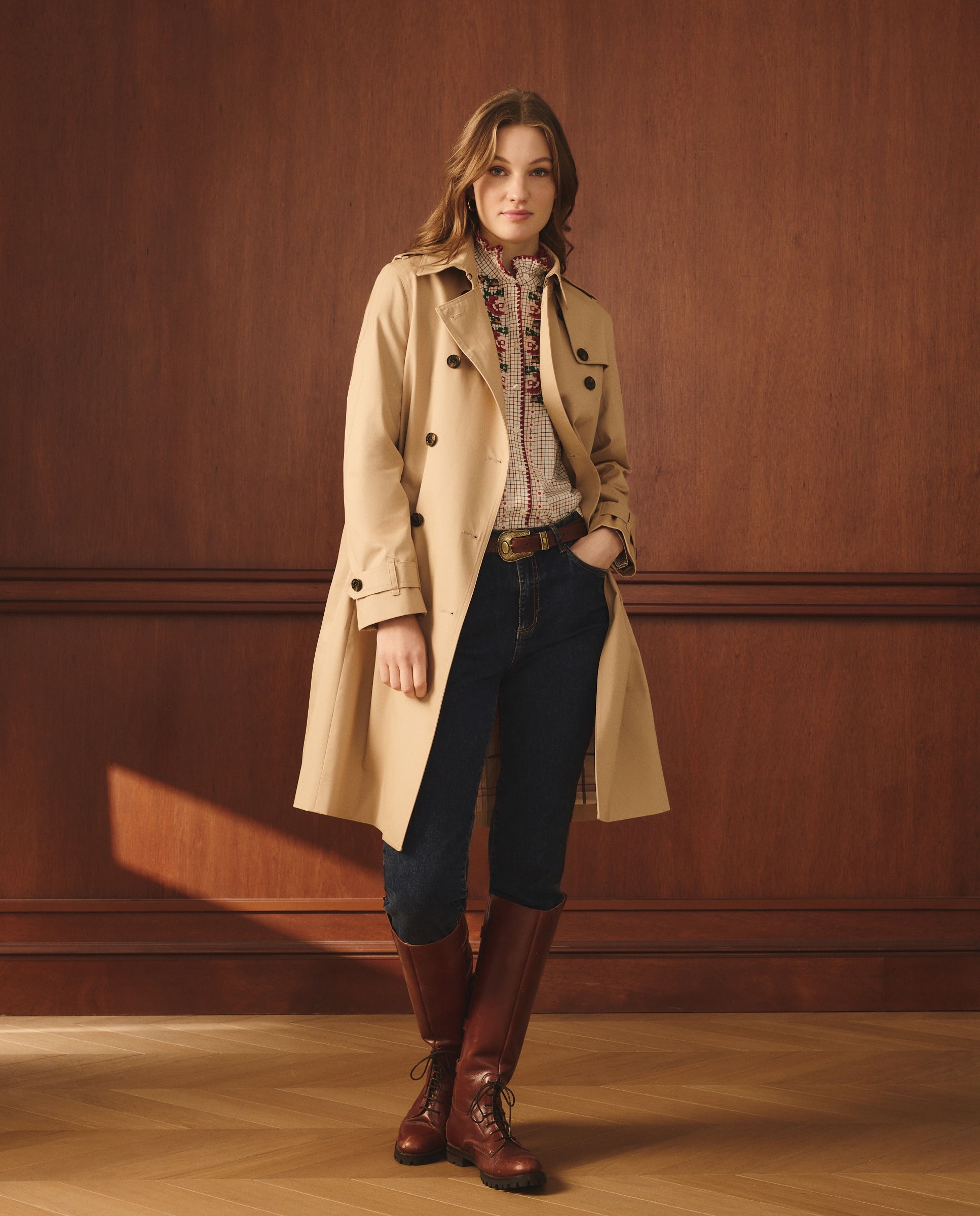 Gabardine Clássica Water Repellent Bege-2
