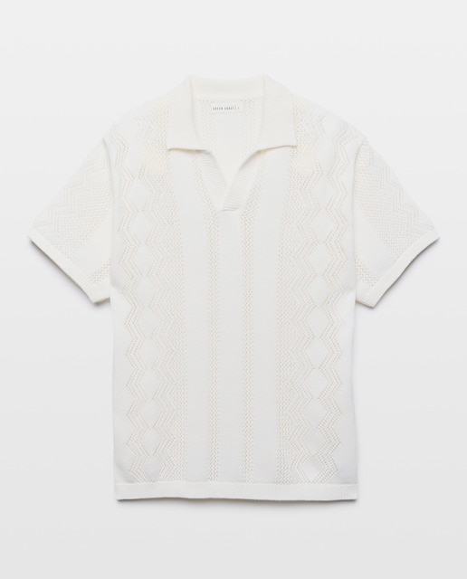 Imagem 0 de Polo de Tricot e Crochet com Manga Curta