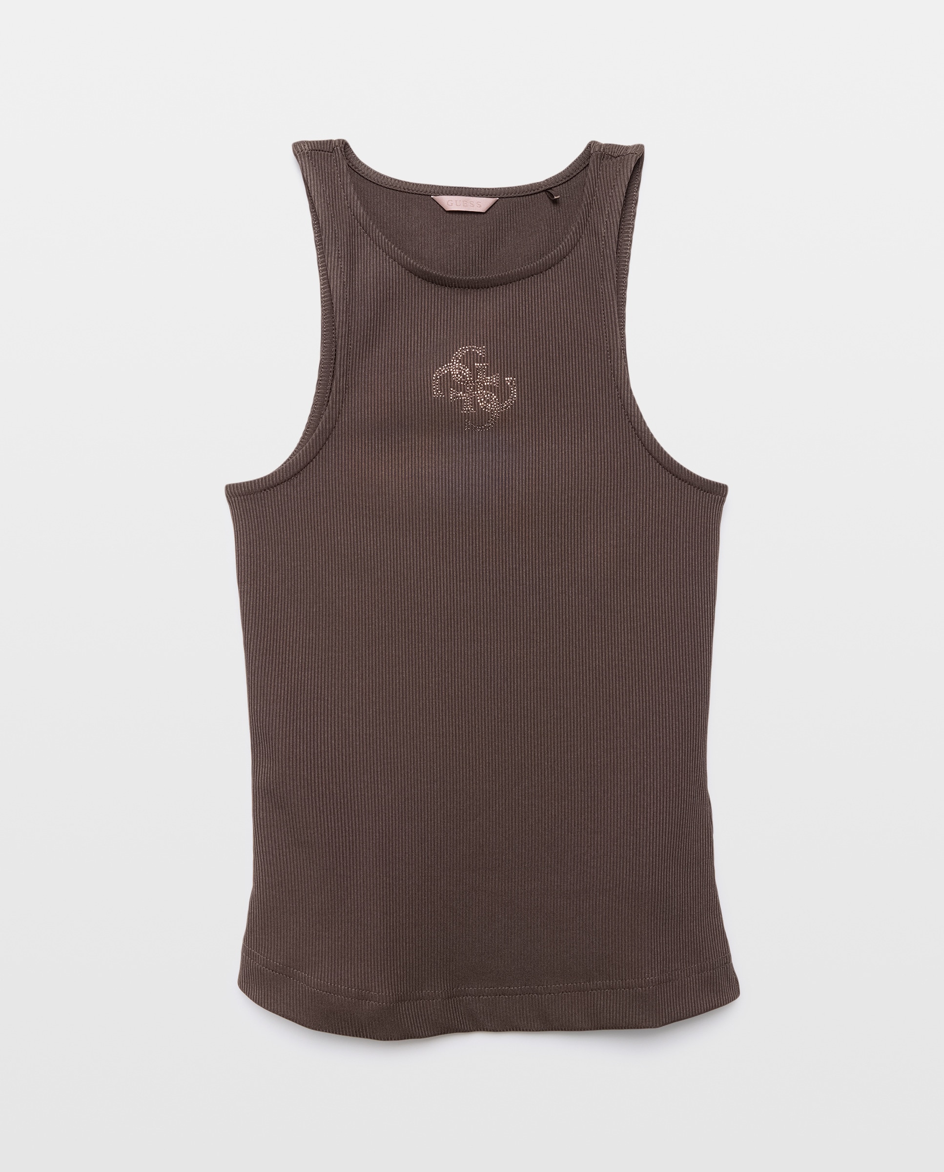 T-shirt sem mangas Castanho-4