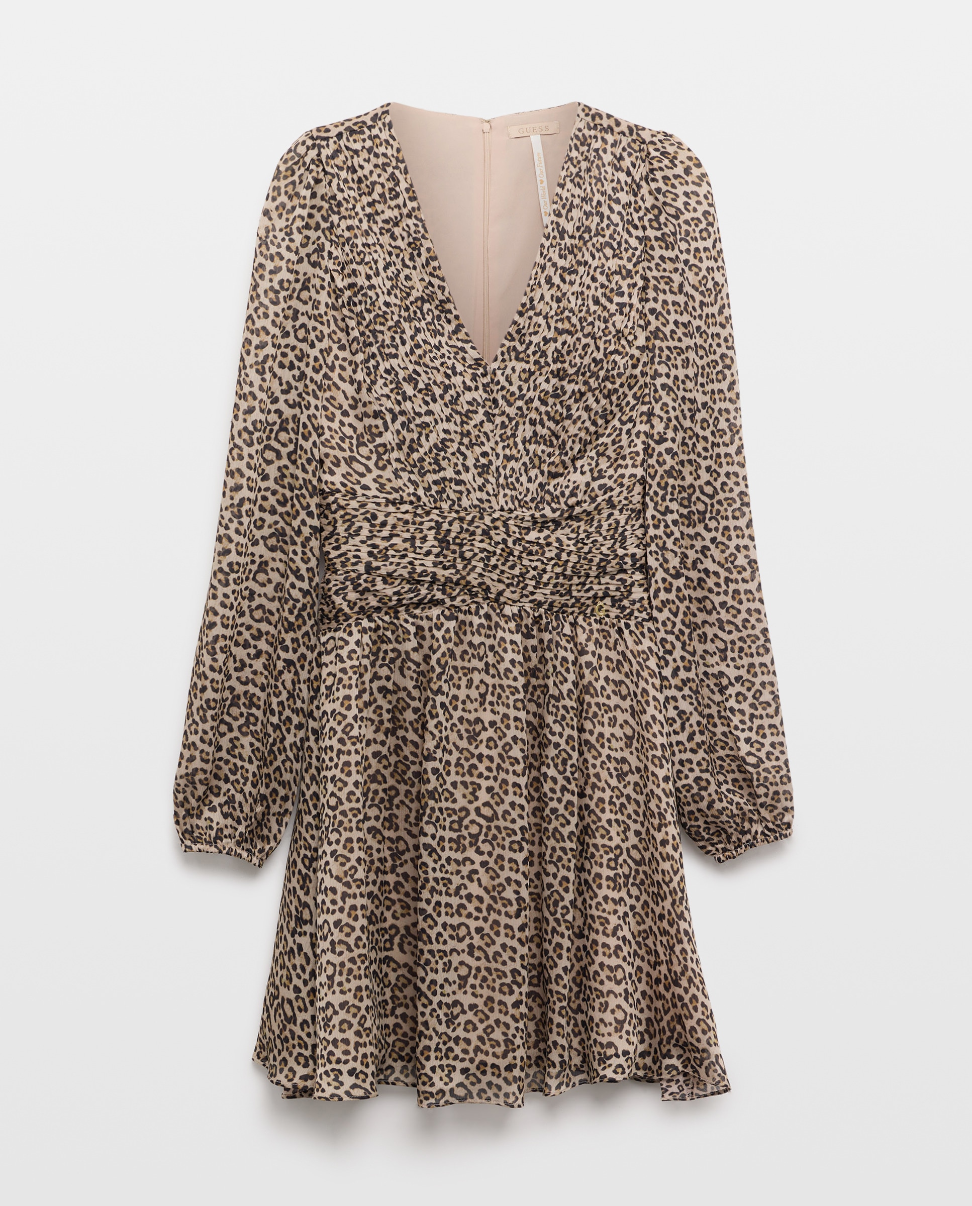 Vestido Curto de Manga Comprida Multicolor-4