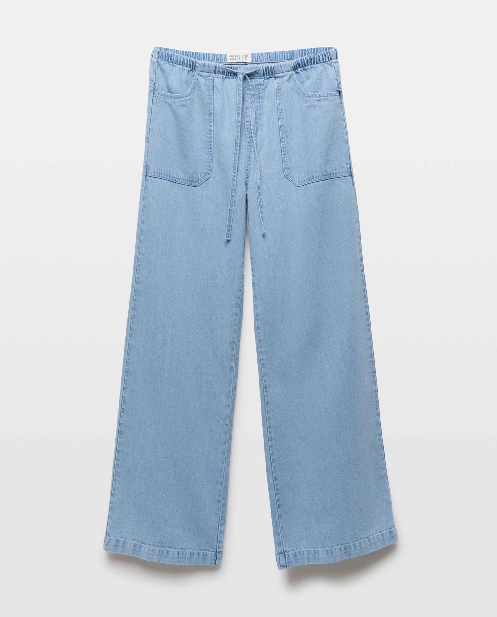 Jeans com Elásticos Azul-índigo-4
