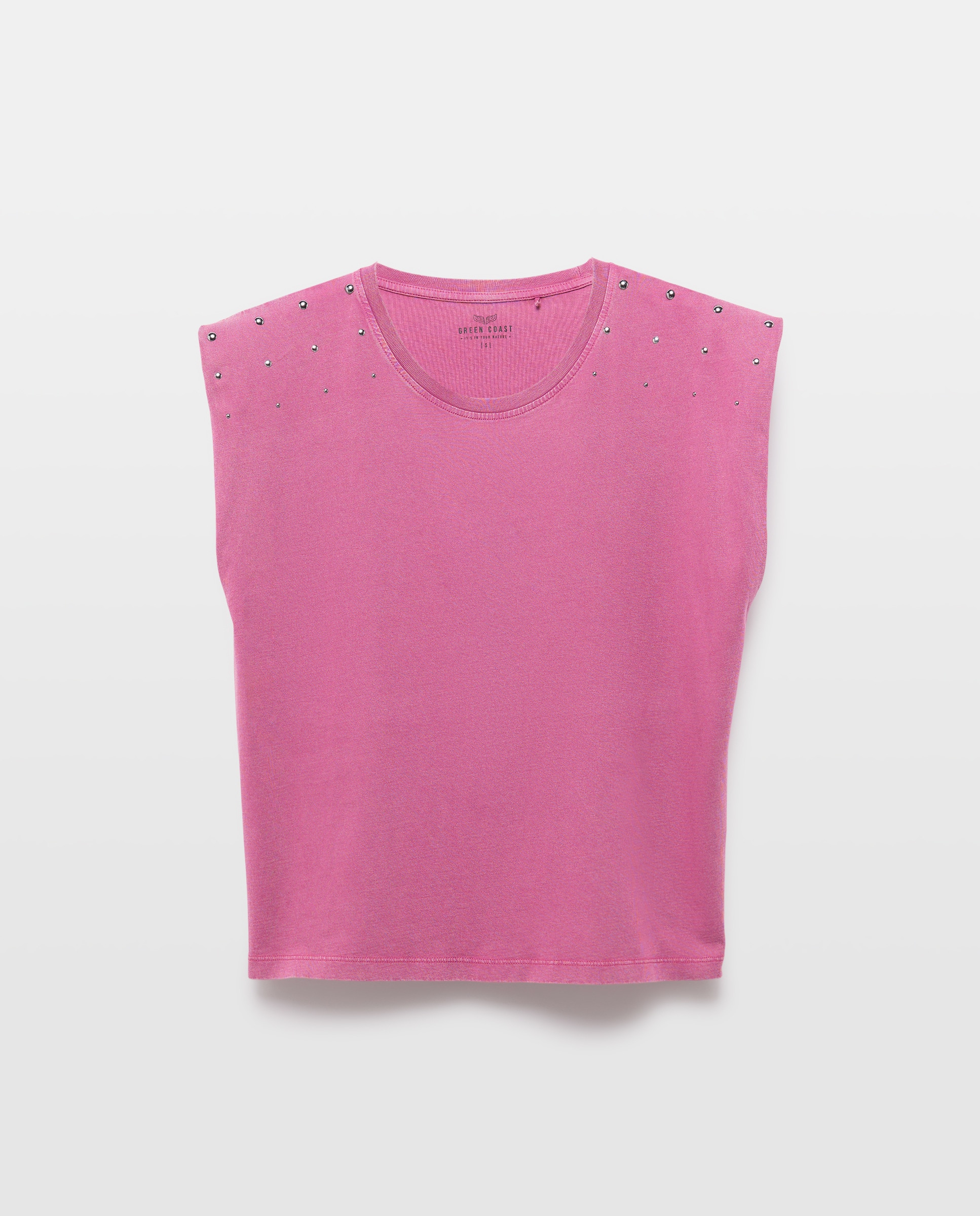 T-shirt sem Mangas e com Tachas Buganvília-4