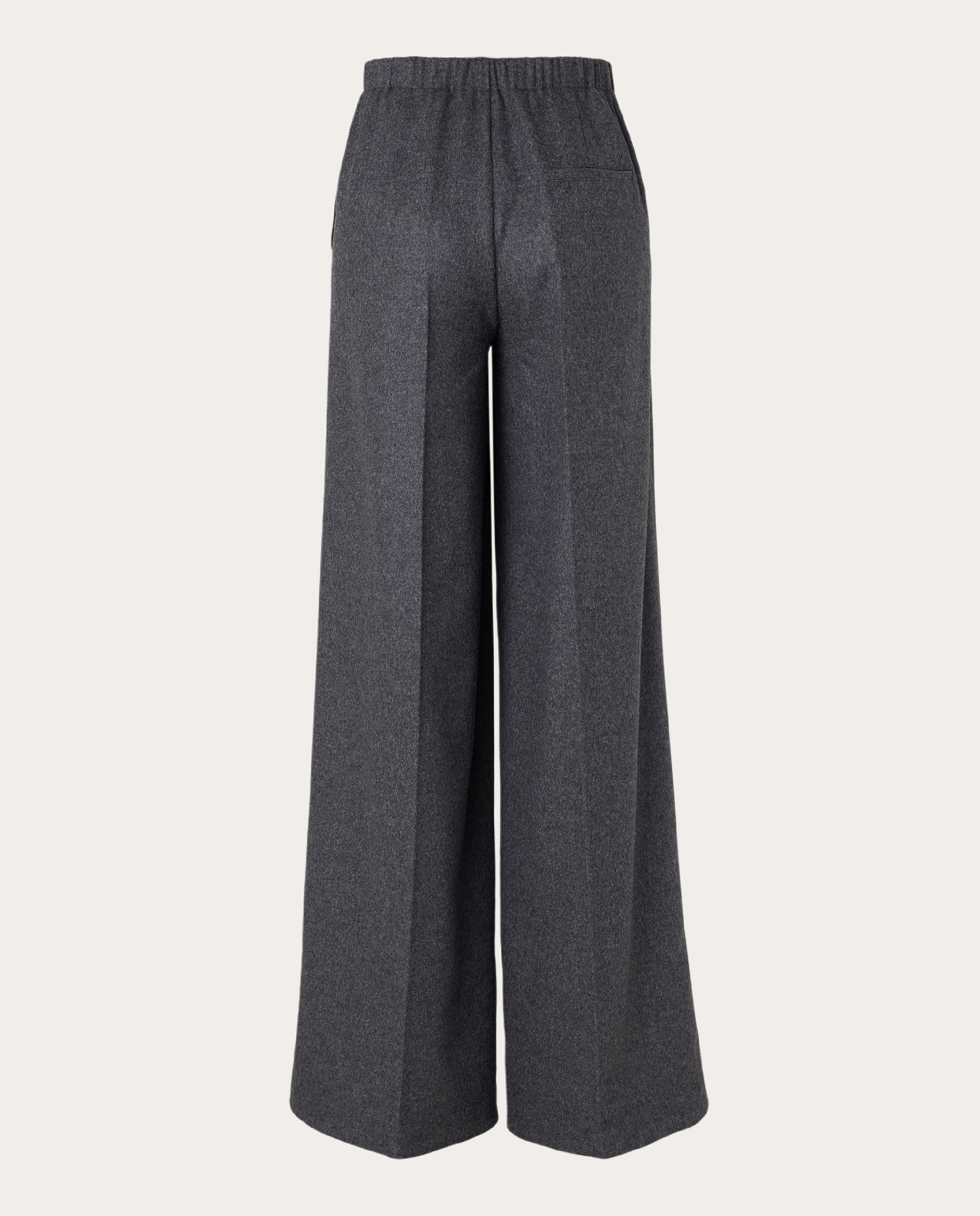 Calças Regular de Lã Cinzento-2