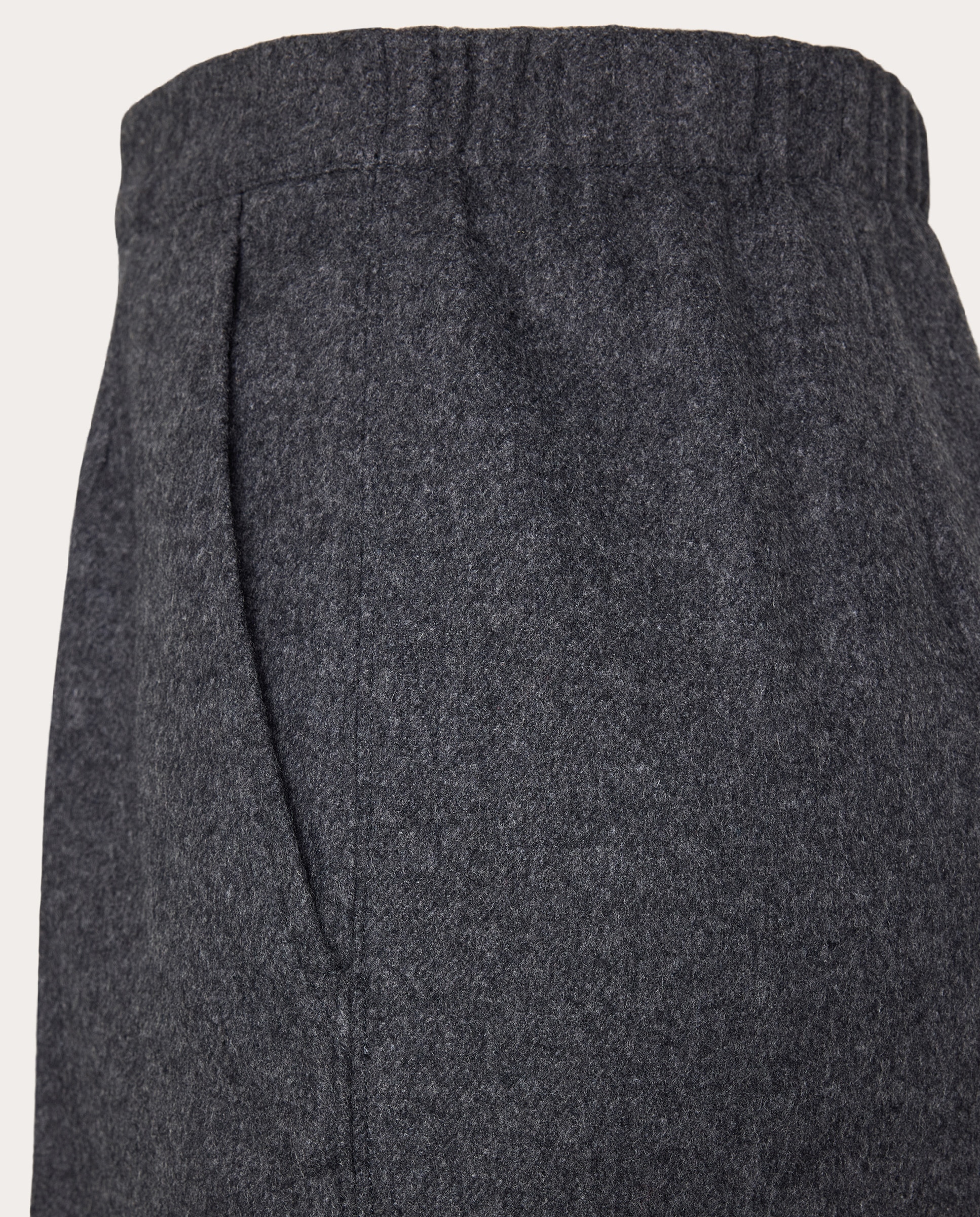 Calças Regular de Lã Cinzento-5