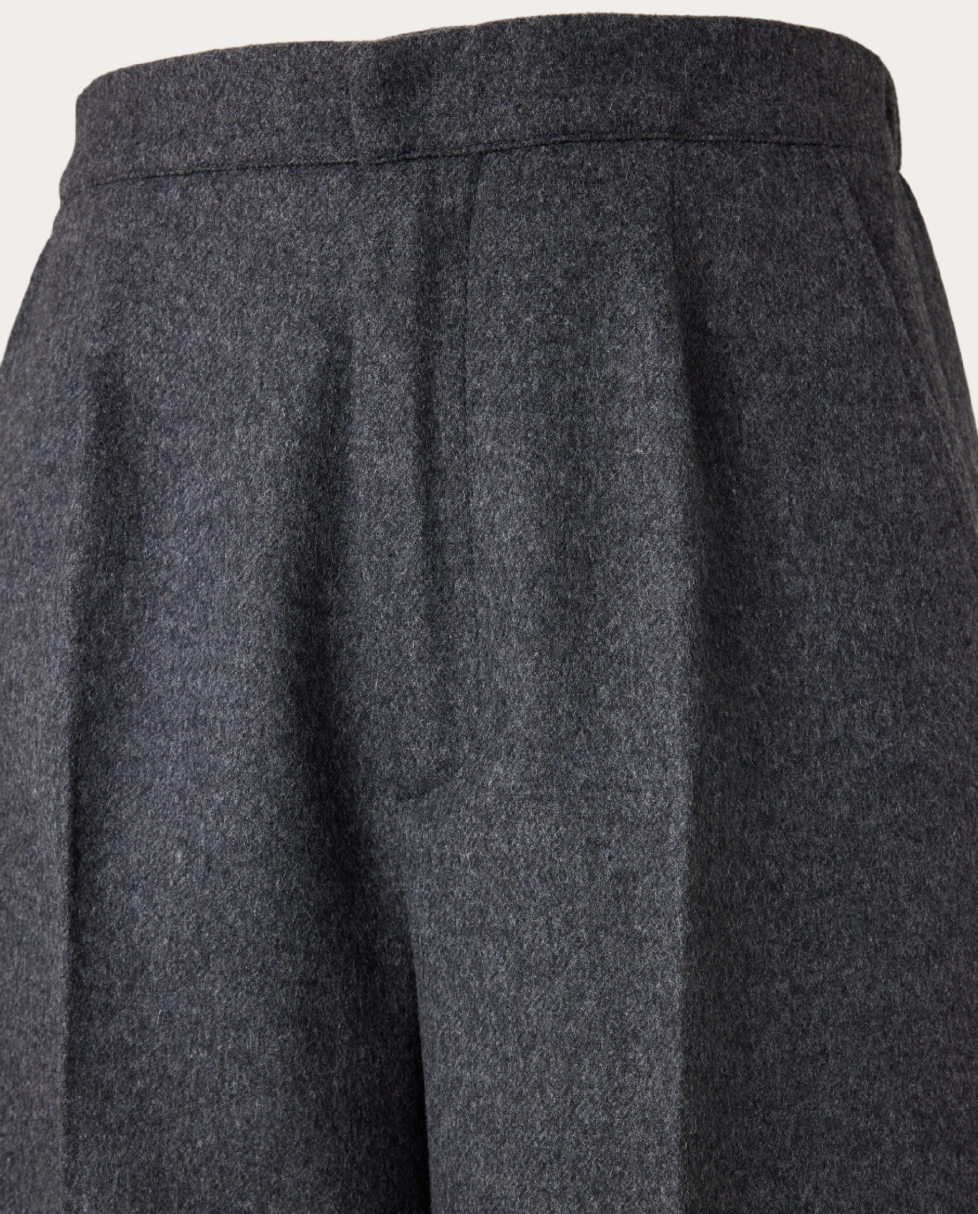 Calças Regular de Lã Cinzento-3
