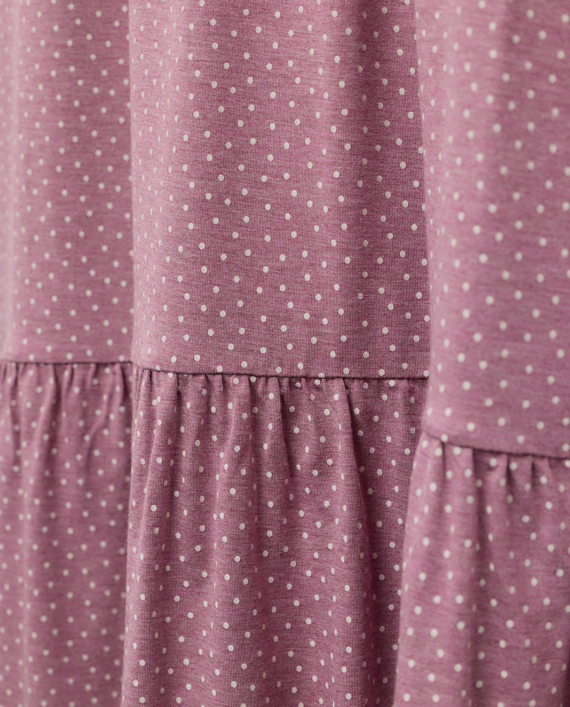 Camisa de Dormir às Bolinhas com Decote em Bico Rosa-2