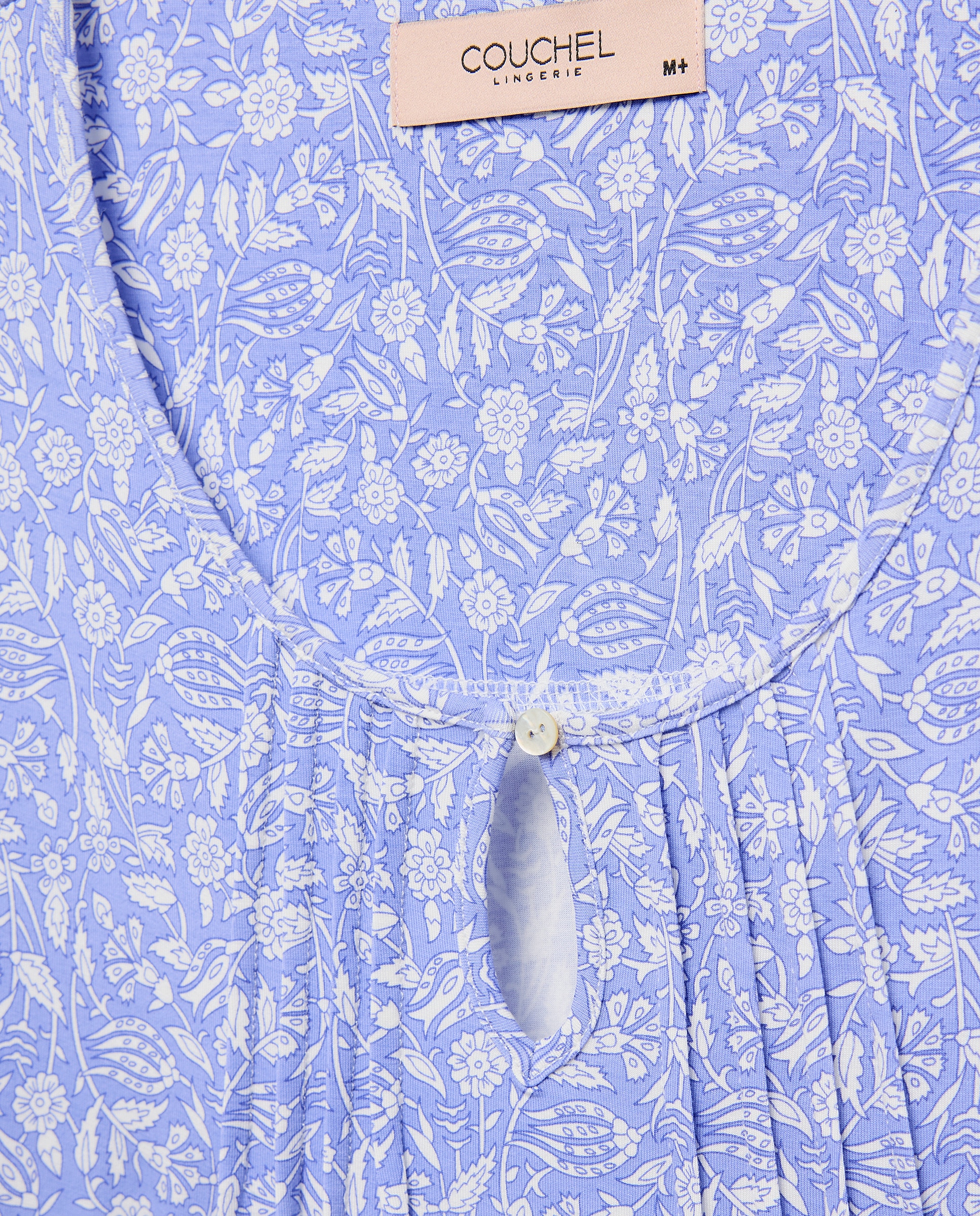 Camisa de dormir curta estampada Azul-5