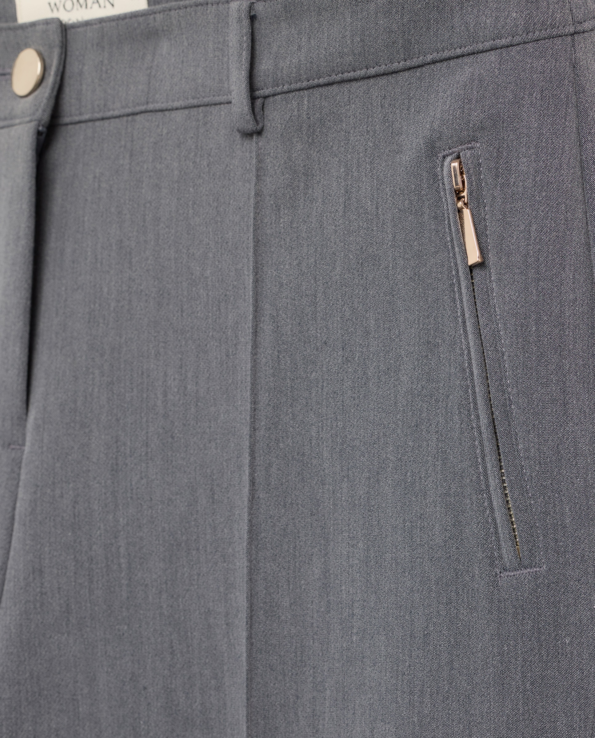 Calças Lisas Semi Skinny com Fecho de Correr 830 Antracite-6