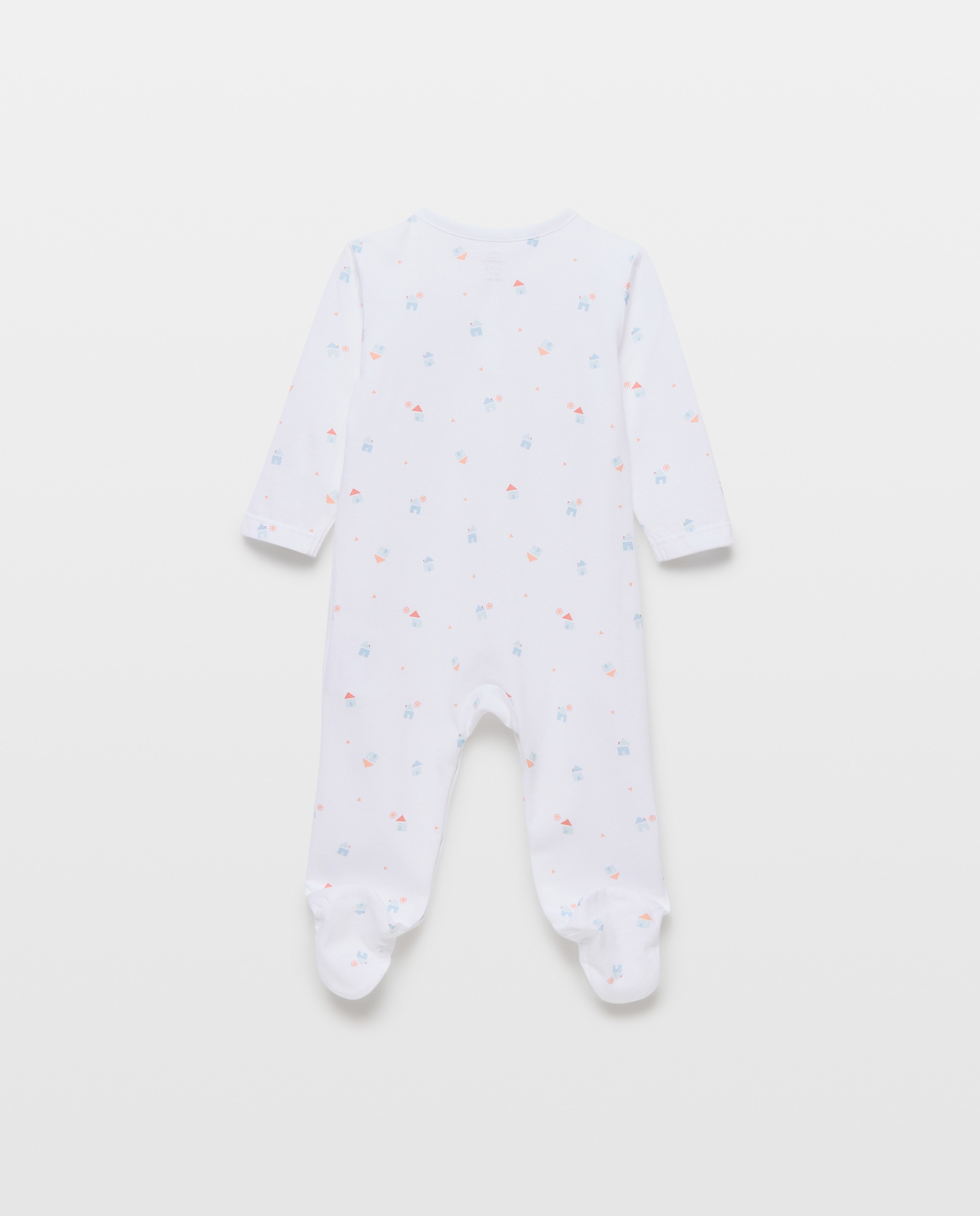 Babygrow Comprido de Malha de Bebé com Estampado de Fantasia Branco-2