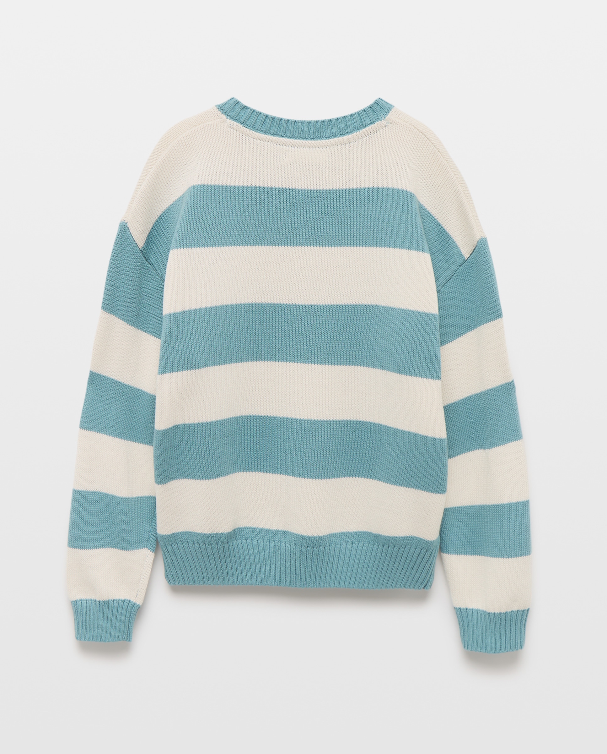 Jersey de niño cuello caja rayas Verde Pato-2
