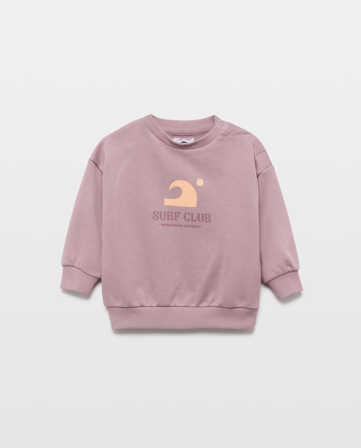 Imagen 0 de Sudadera de bebé cuello caja estampada