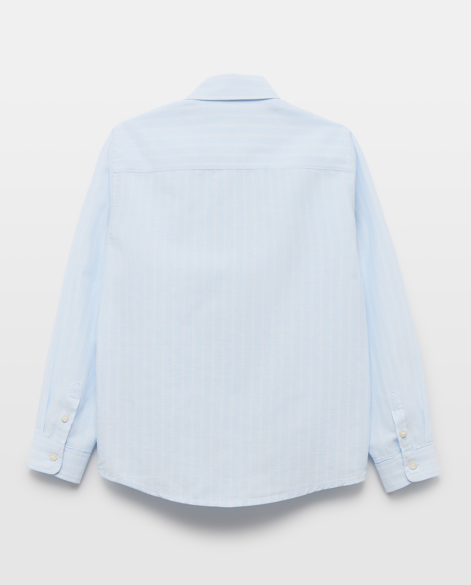 Camisa de niño algodón-lino rayas 410 Azul claro-2