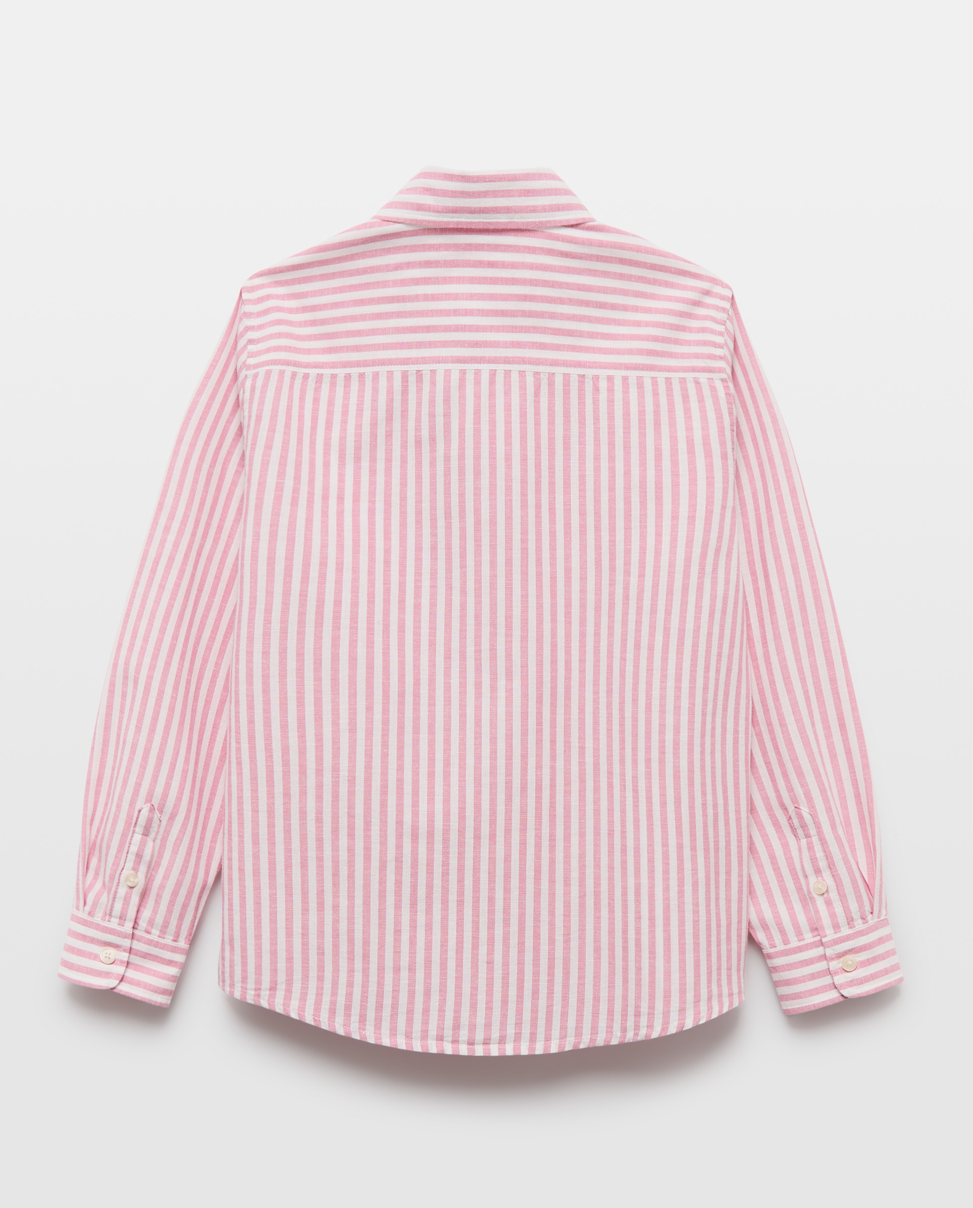 Camisa de niño algodón-lino rayas 230 Rosa oscuro-2