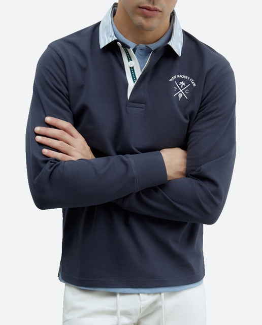 Imagen 0 de Polo liso cuello rayas