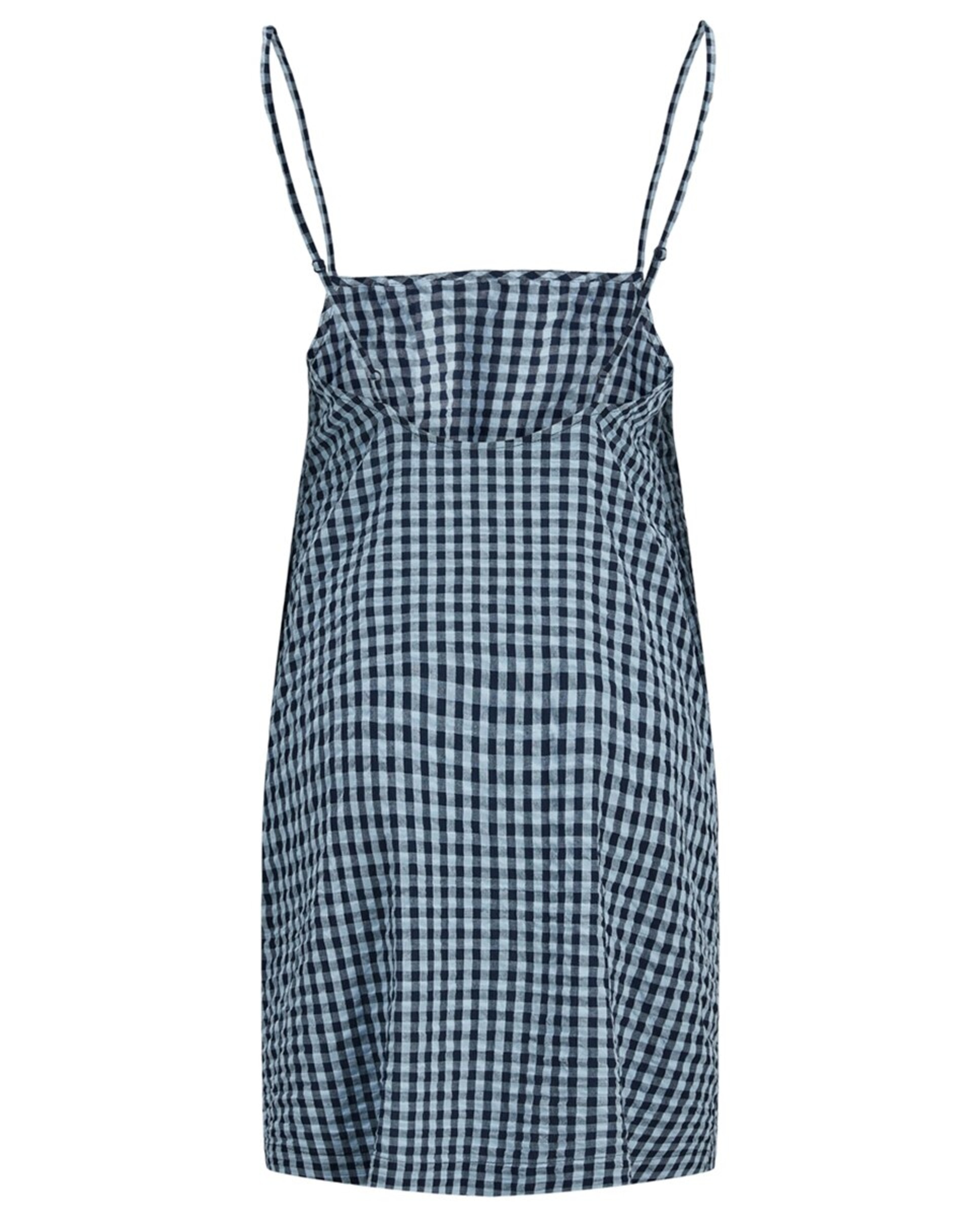 Vestido Curto de Alças com Estampado Azul-3