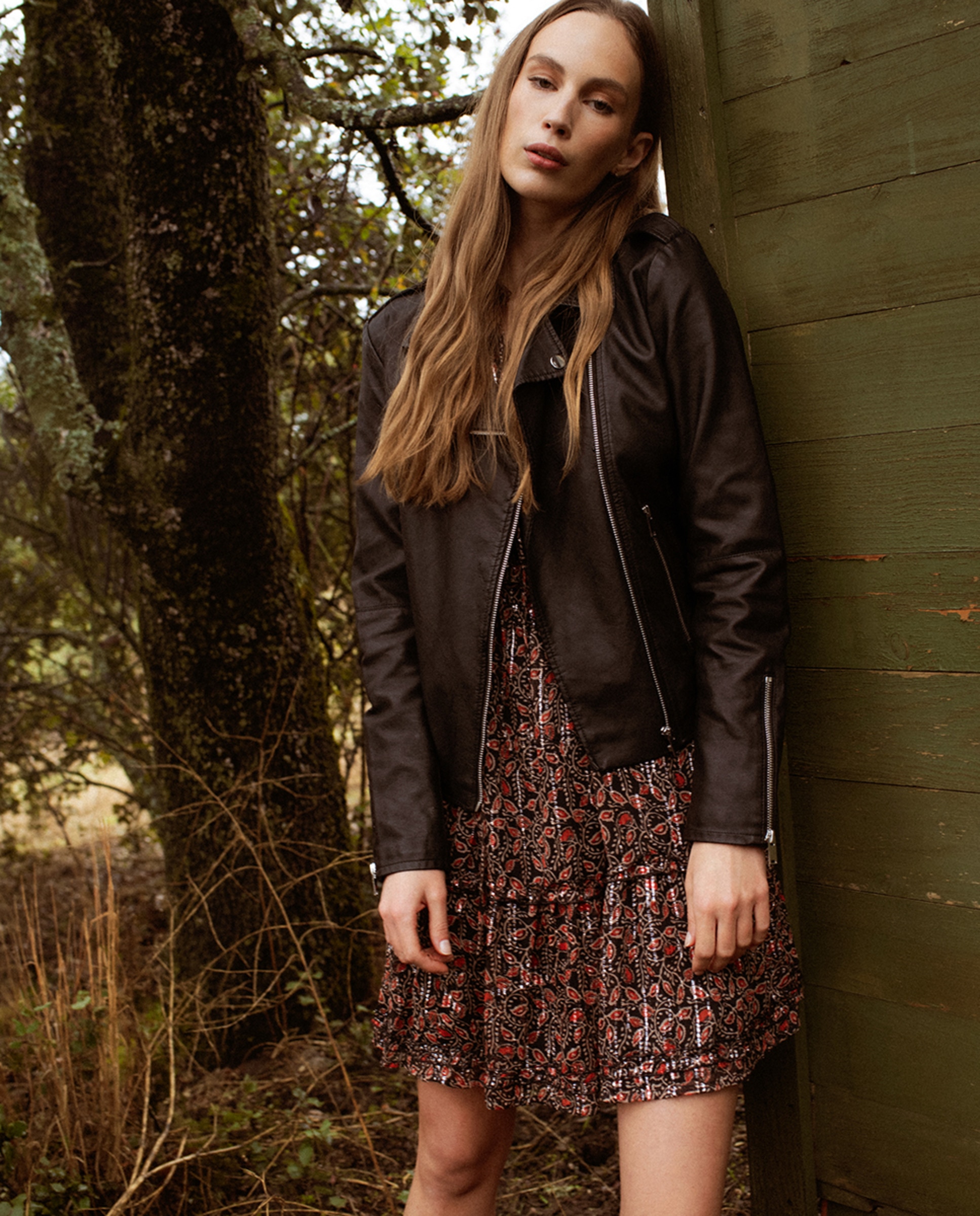 Blusão em Polipele de Manga Comprida com Fecho de Correr Preto-8