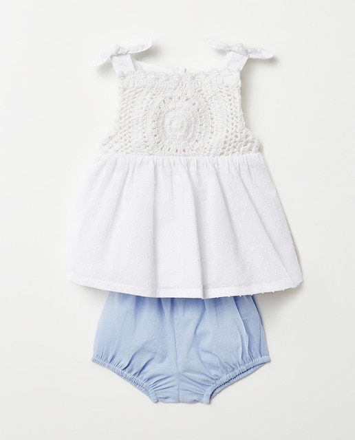 Imagen 0 de Blusa conjunto dobby de bebé niña