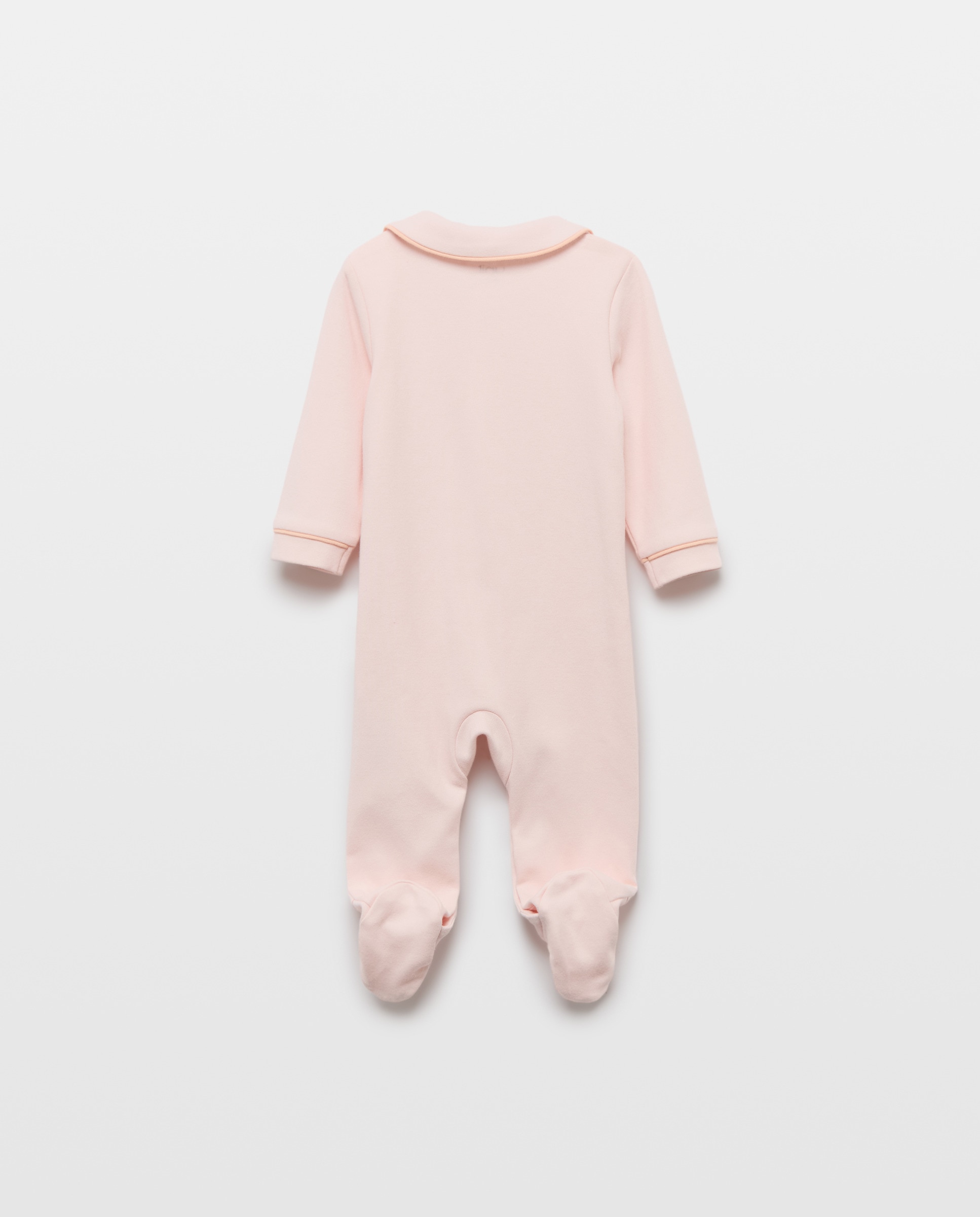Pijama de bebé largo con contrastes 200 Rosa-2