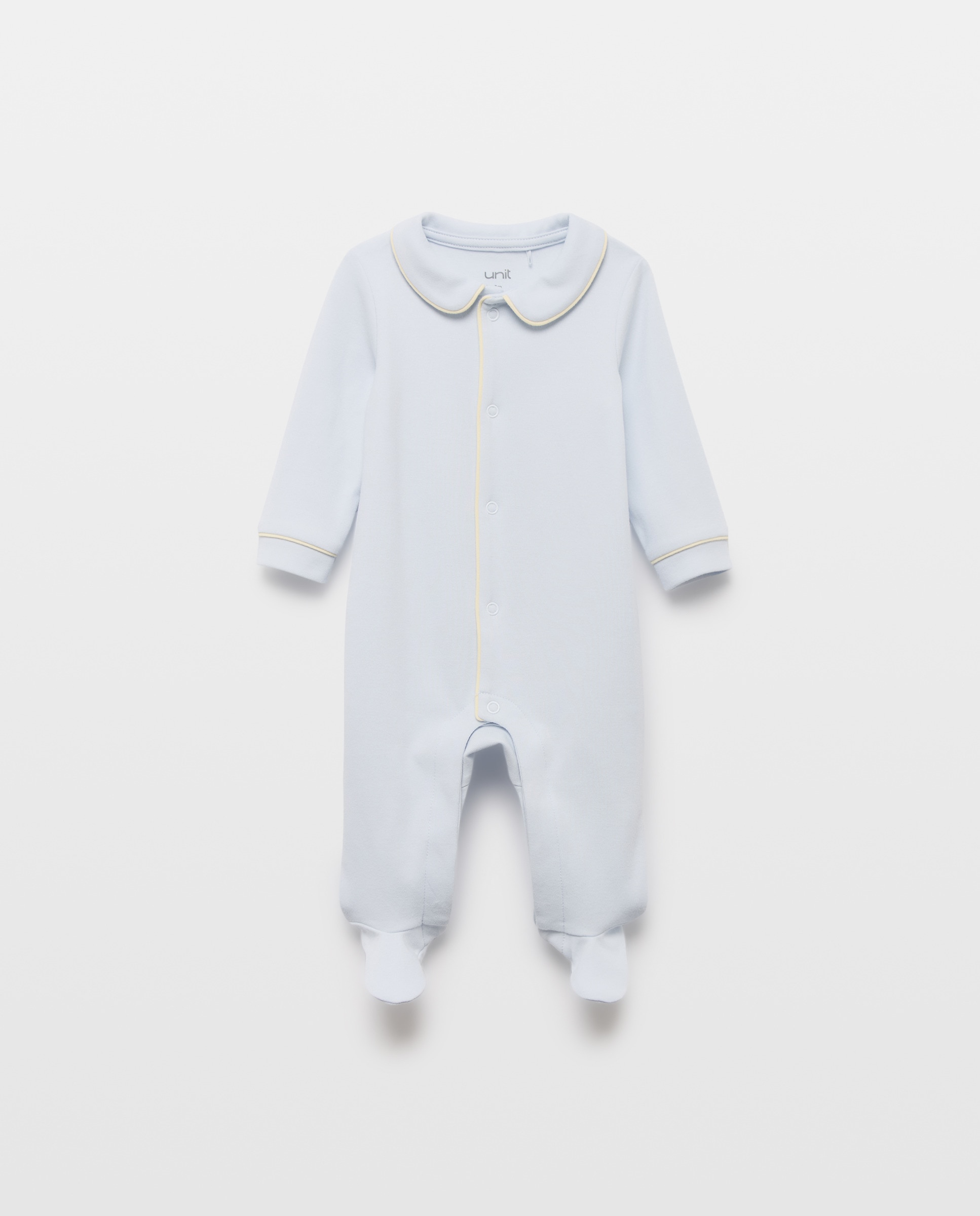 Pijama de bebé largo con contrastes 410 Azul claro-1
