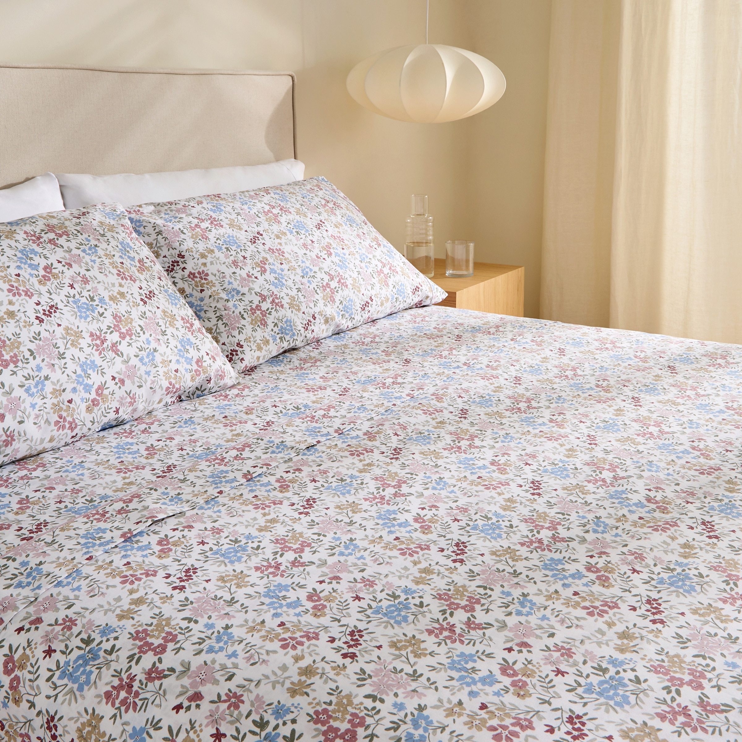 Juego de sábanas con bajera Fiona Rosa-1