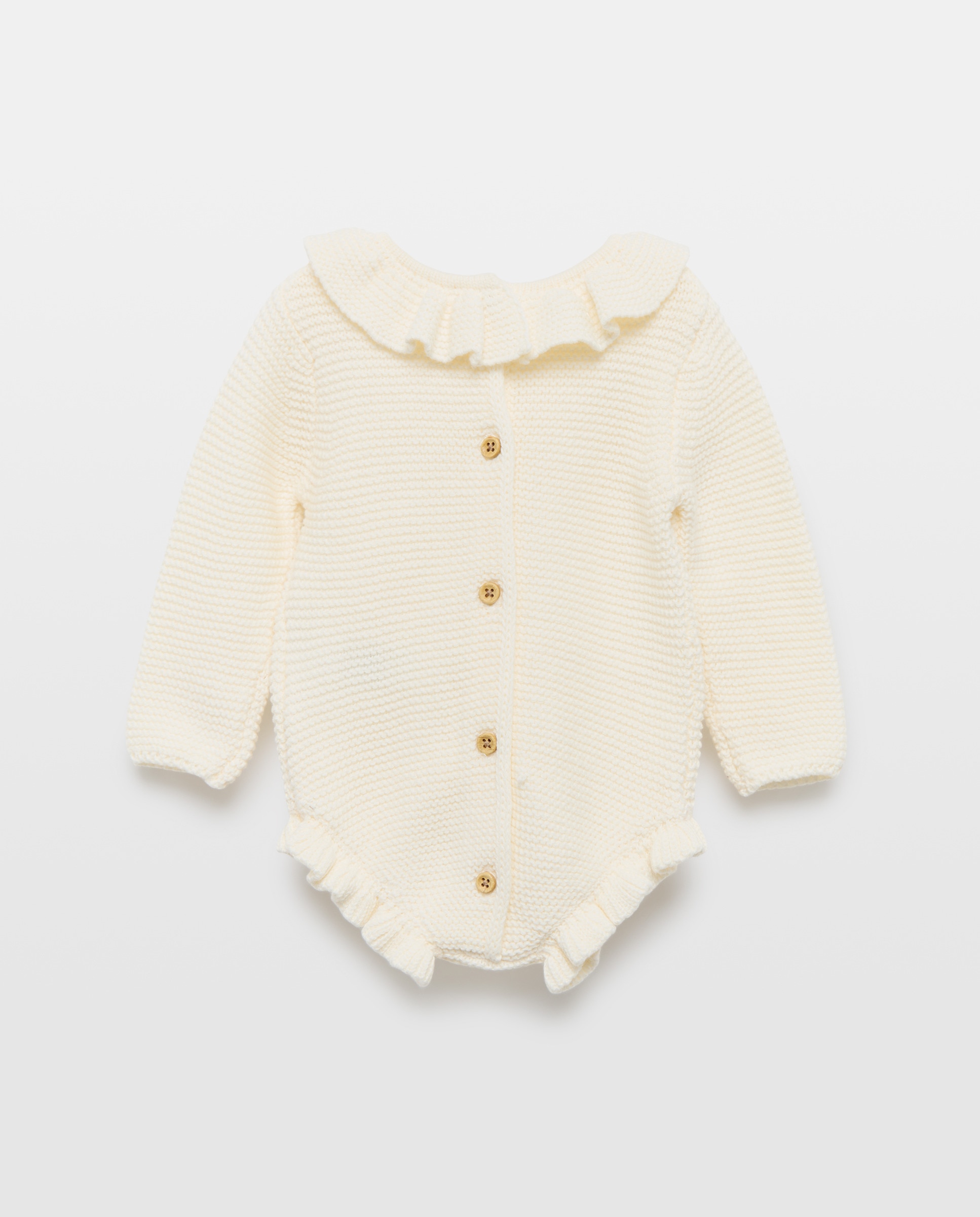 Pelele de recién nacido ml tricot volante 130 Marfil-2