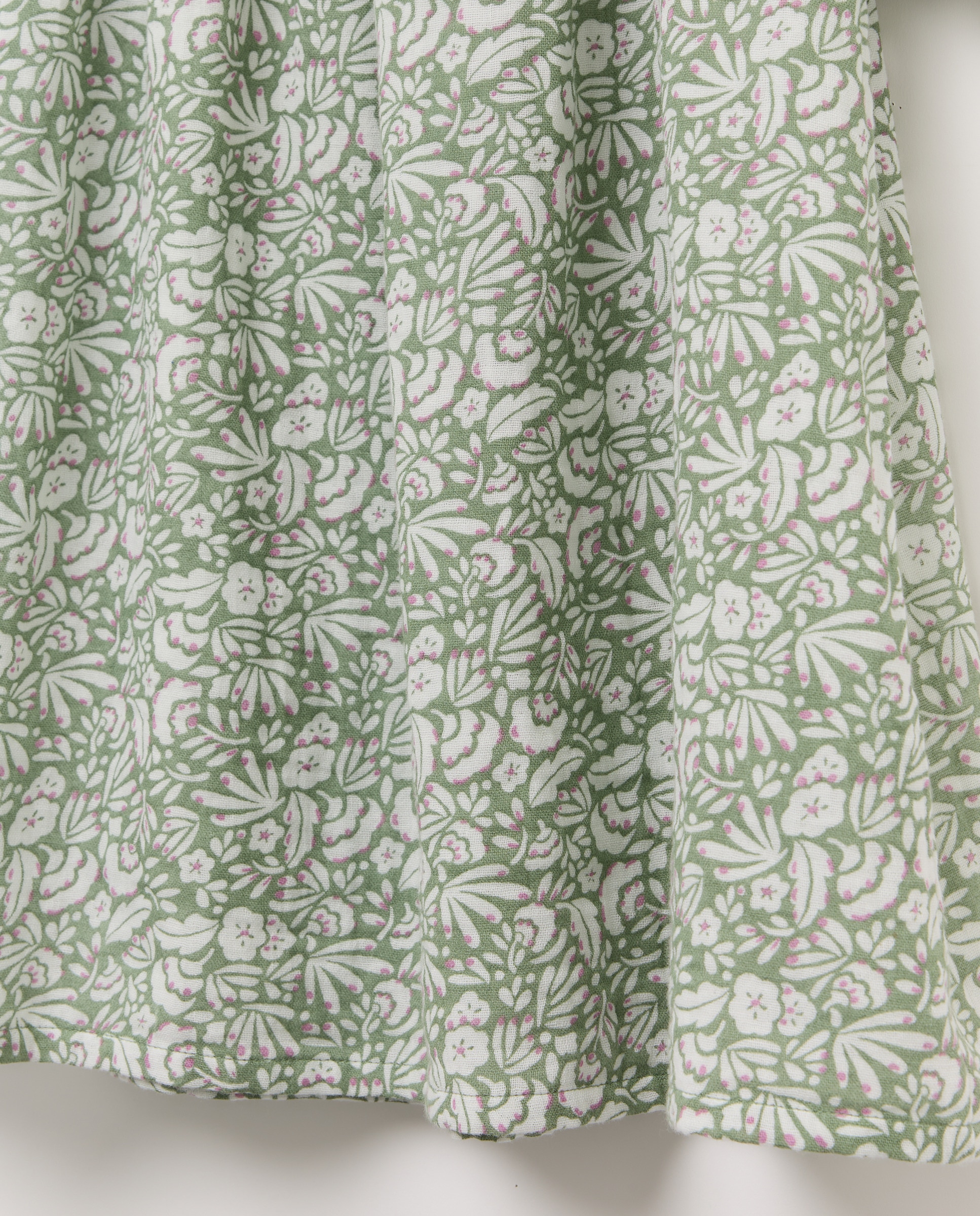 Vestido niña de doble gasa estampado 530 Verde oscuro-3