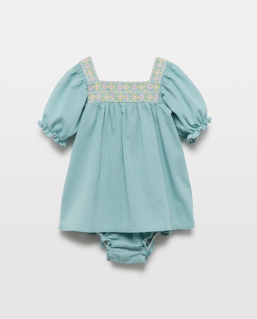 Imagen 0 de Vestido bebé niña de gasa con bordados