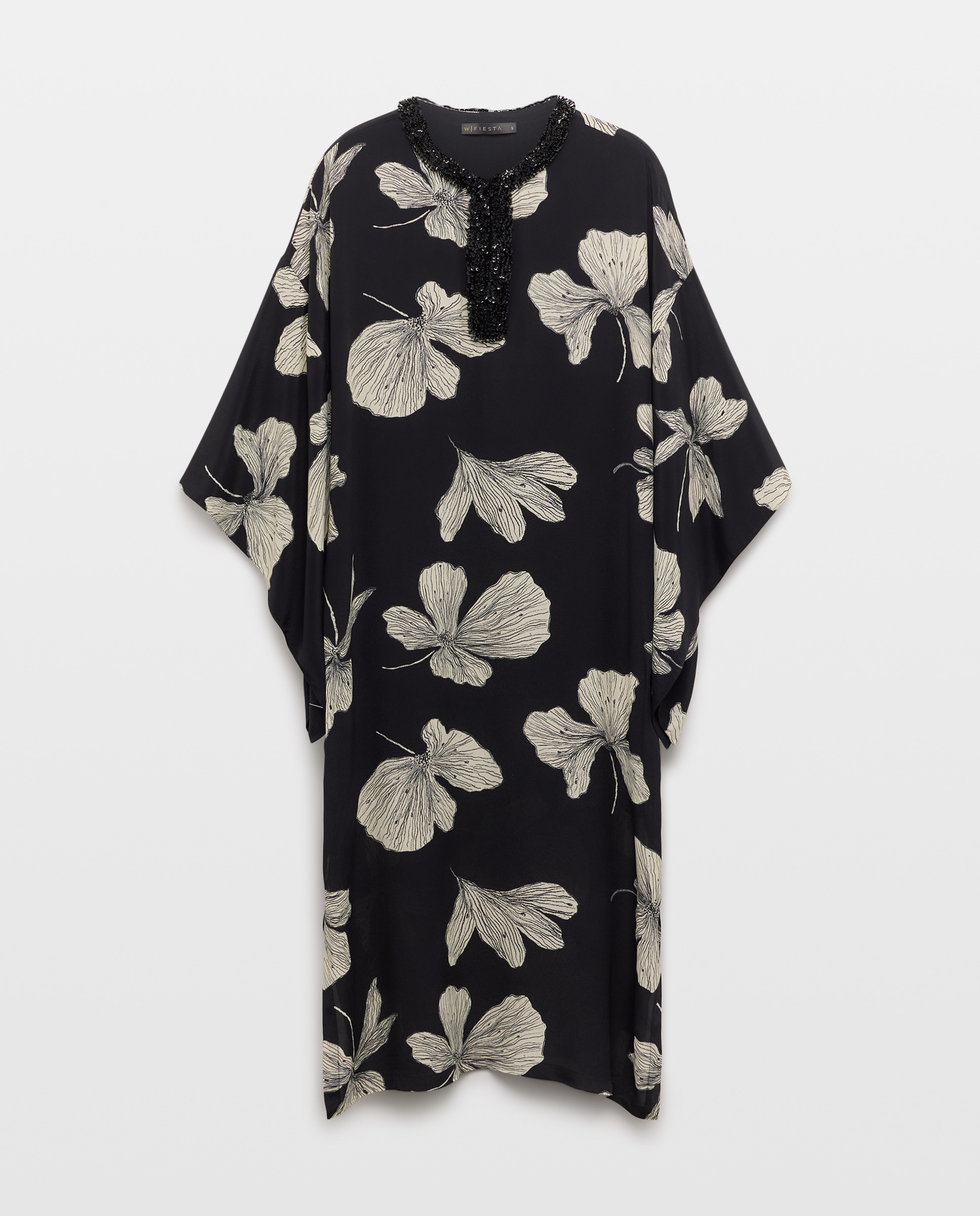 Vestido 100% Seda com Pedraria Preto-4