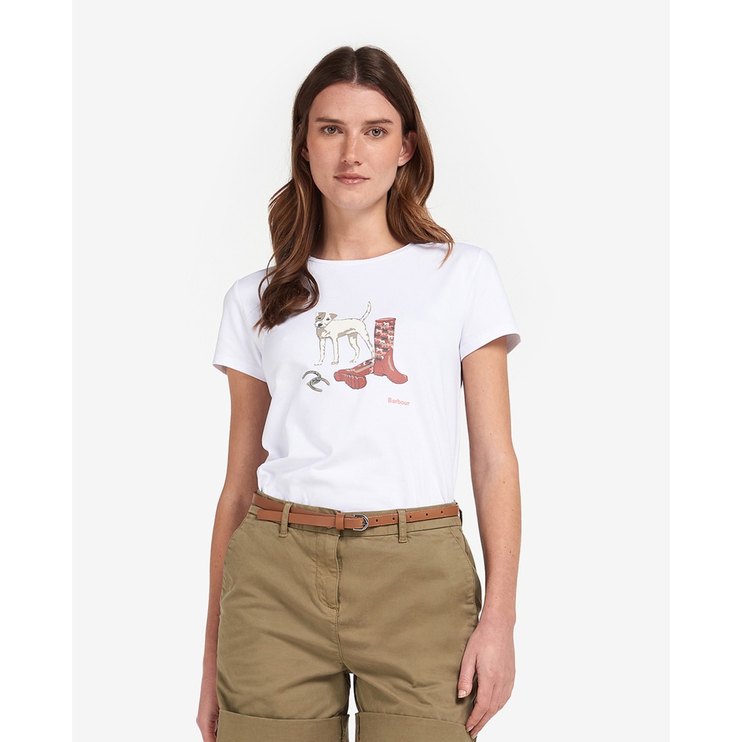 Calções Chino de Mulher Caqui-1