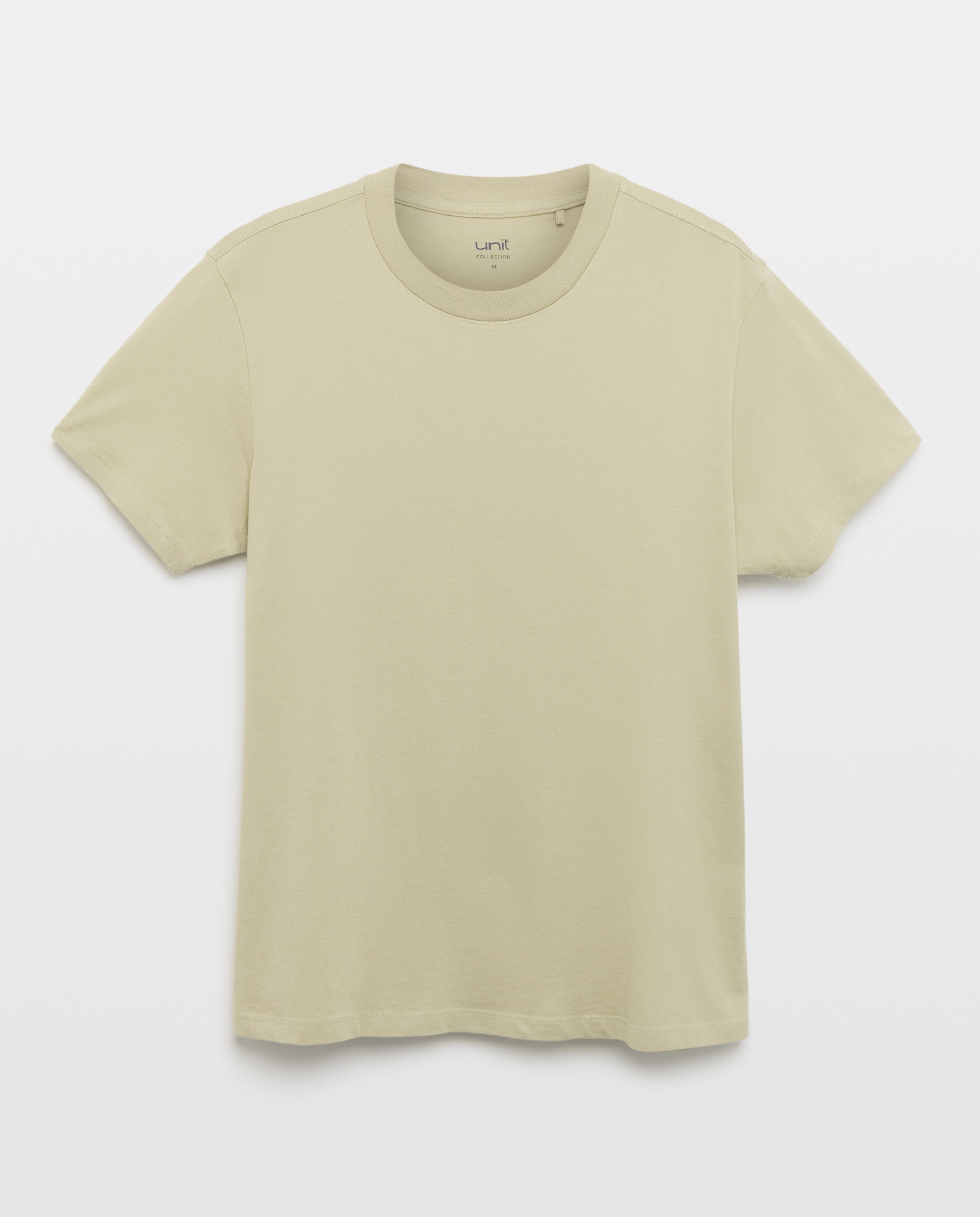 Camiseta de hombre manga corta cuello caja lisa Pistacho-4