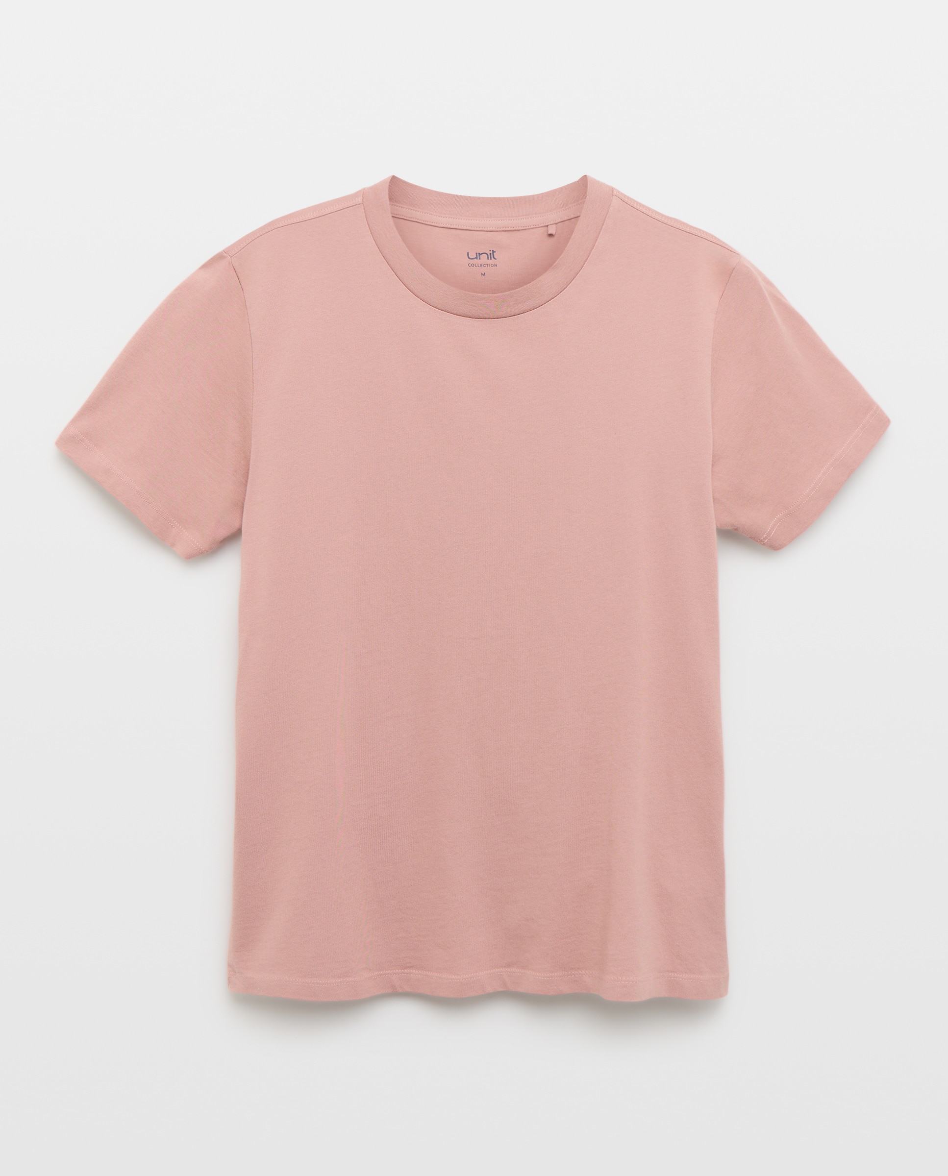 Camiseta de hombre manga corta cuello caja lisa 200 Rosa-4