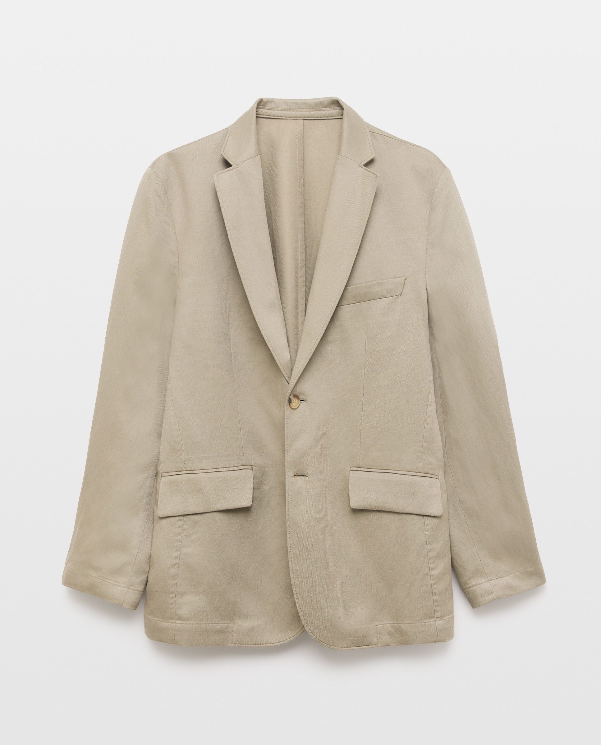 Chaqueta de hombre con lino lisa 510 Verde claro-4