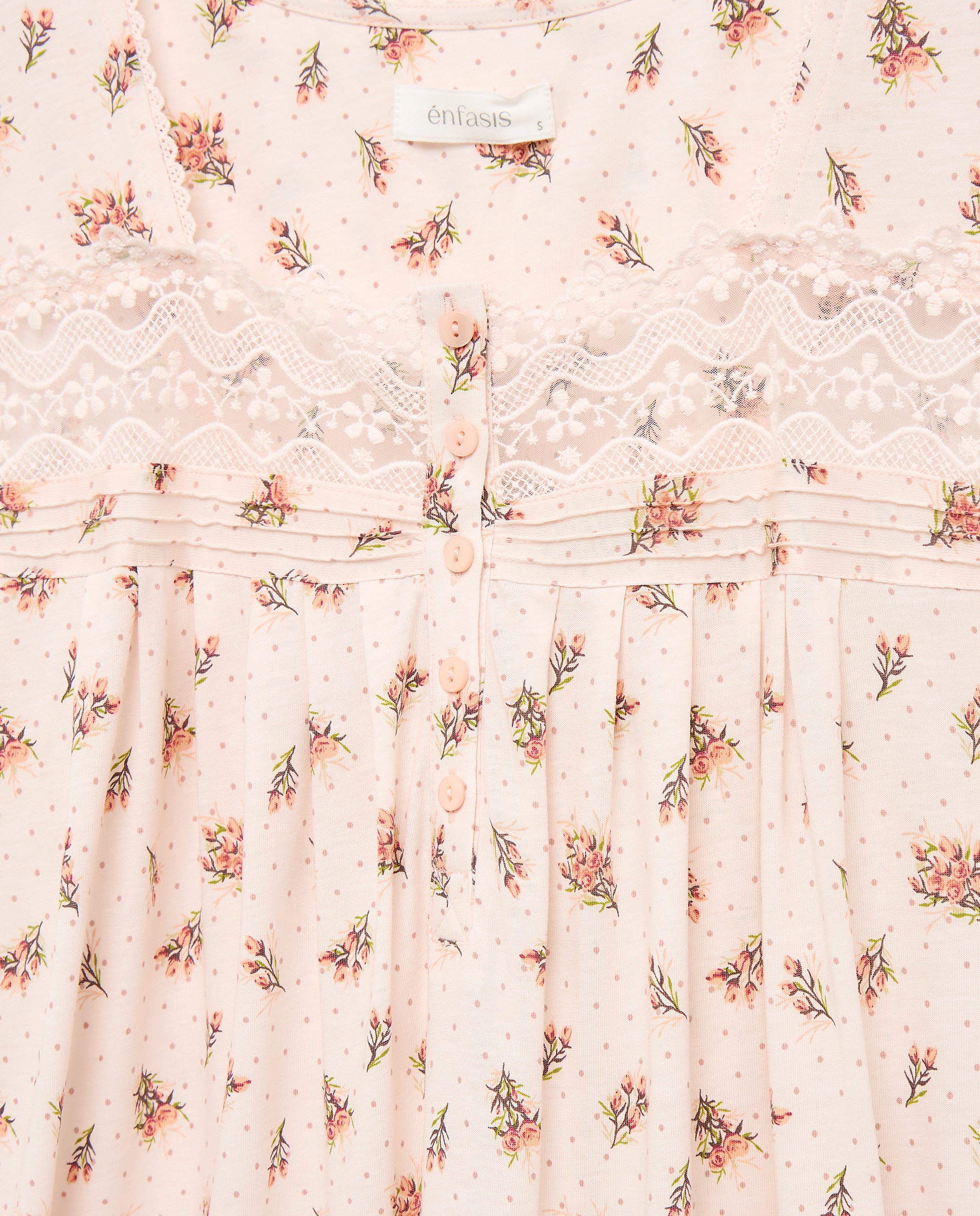 Camisa de dormir curta estampada Rosa-5