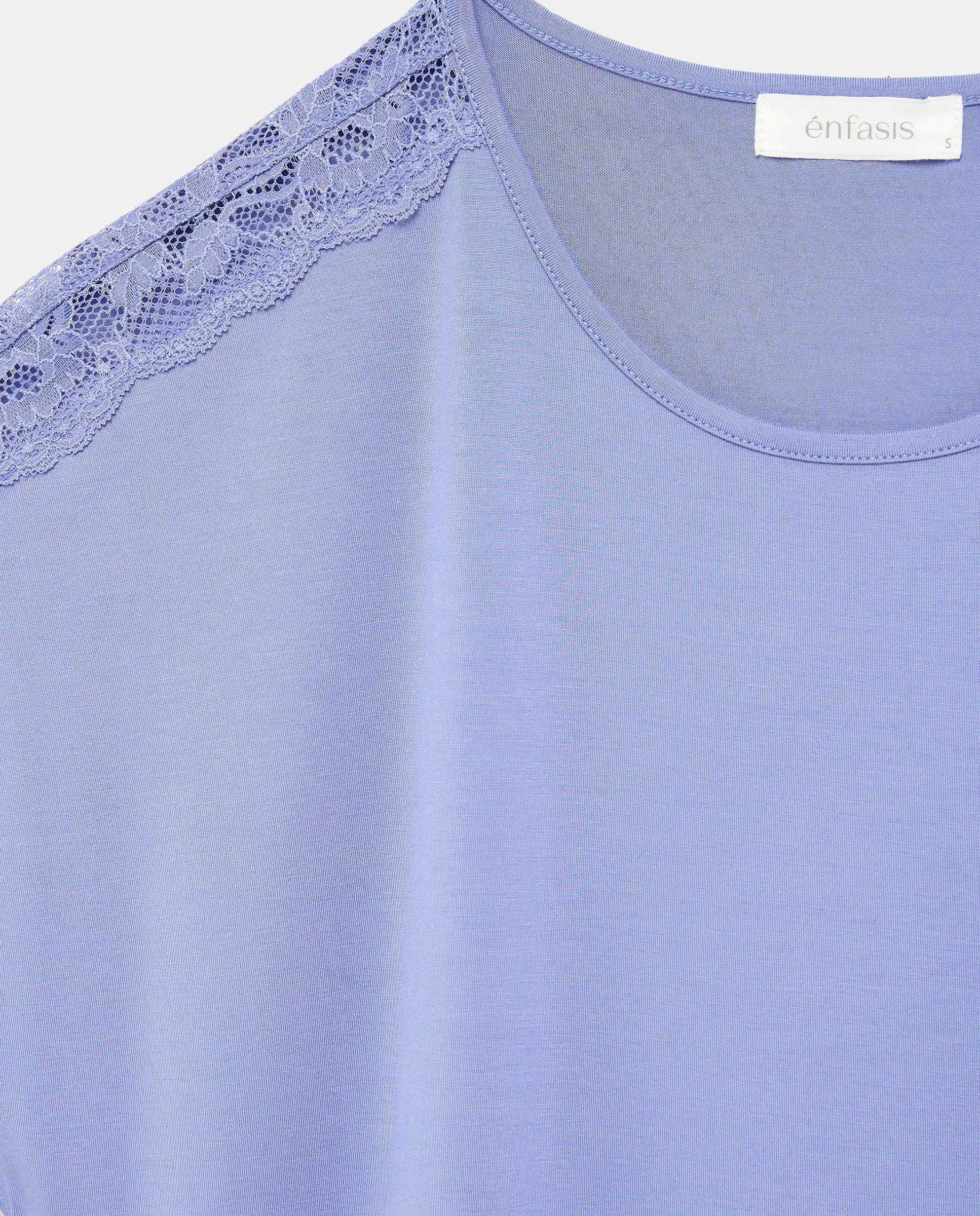 T-shirt de Viscose Lisa 400 Azul-5