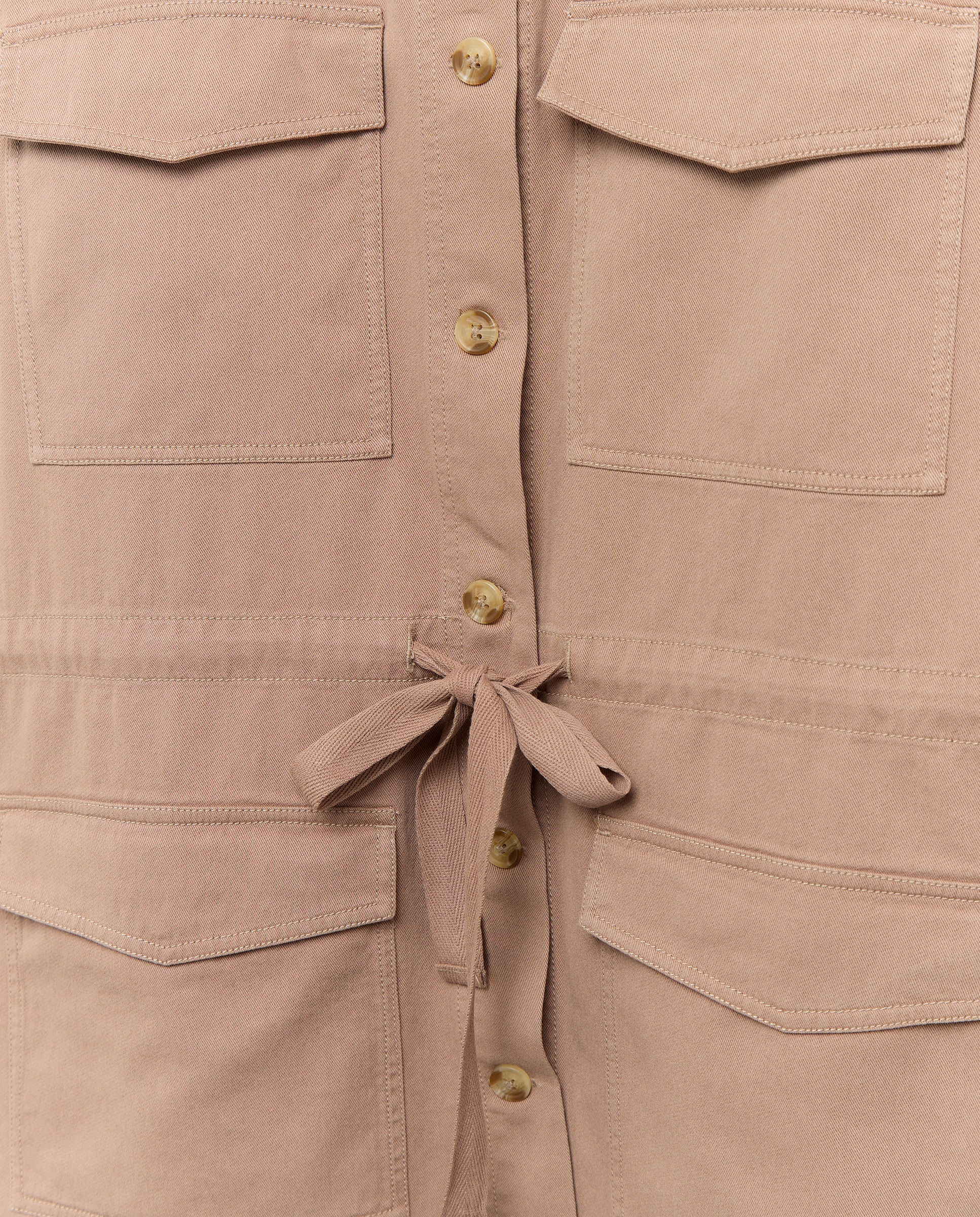 Casaco Liso com Bolsos e Detalhe de Cordão 730 Camel-5