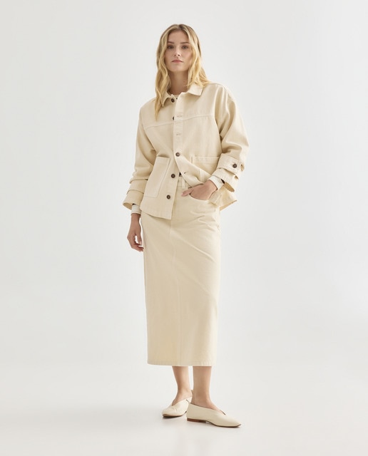 Imagen 0 de Falda de mujer de algodón evasé total look