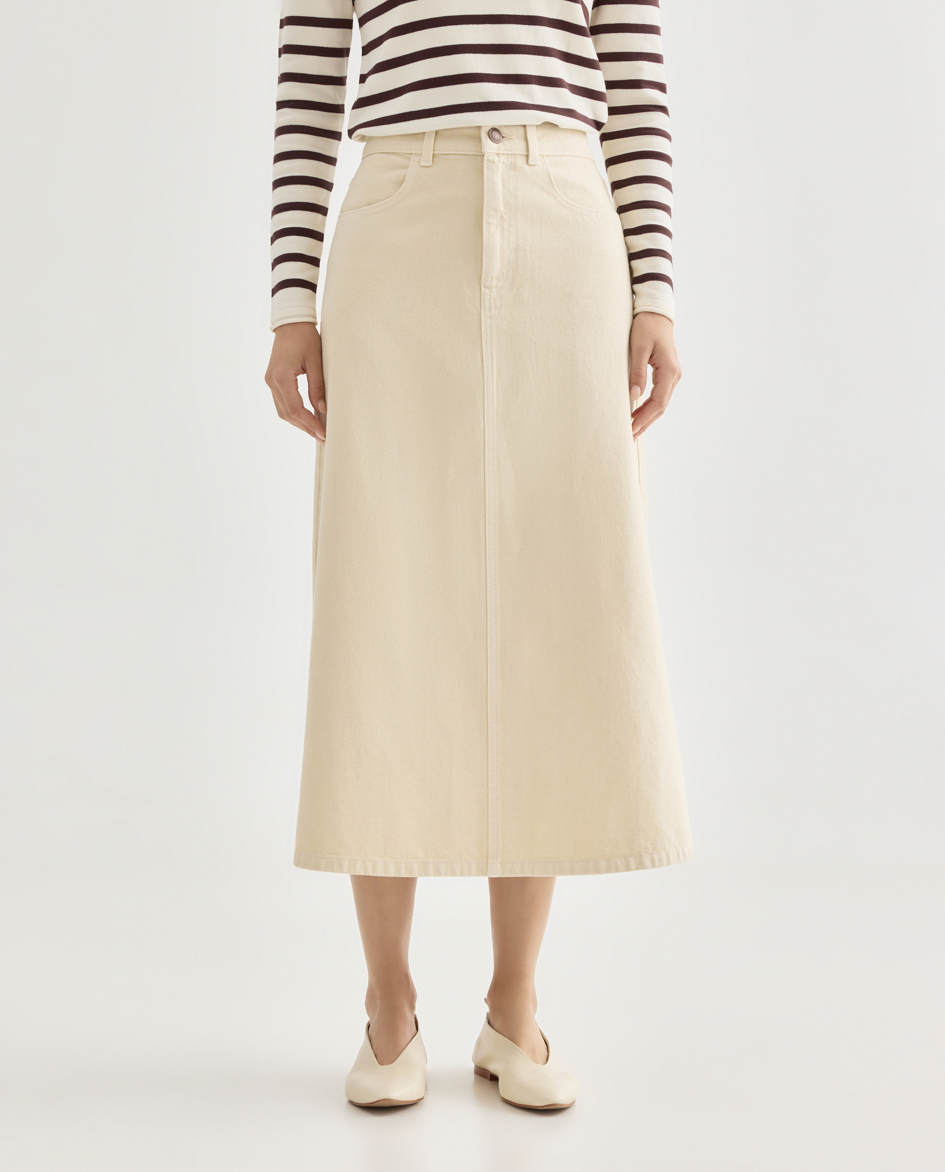 Falda de mujer de algodón evasé total look Multicolor-2