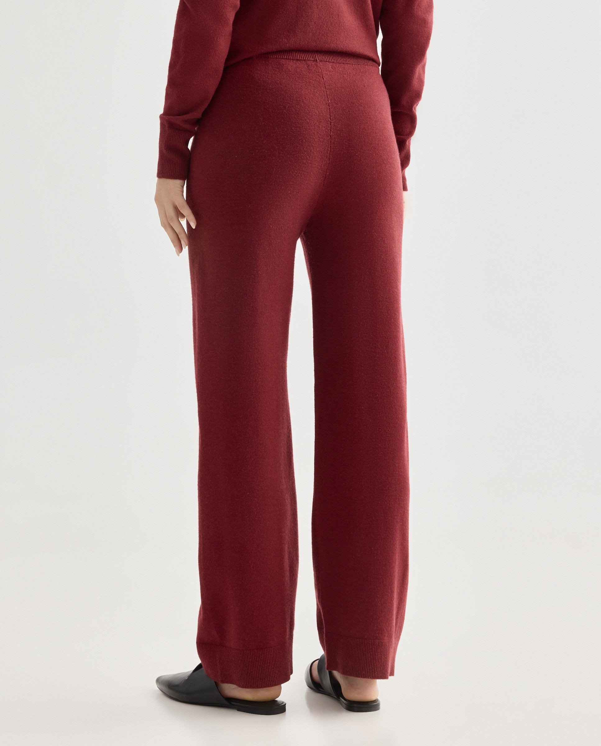 Pantalón de mujer de punto Burdeos-3