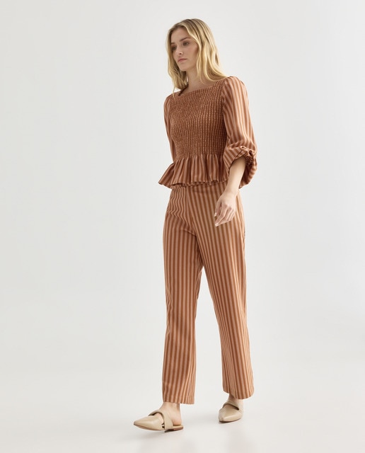 Imagen 0 de Pantalón de mujer de rayas de cuadros total look