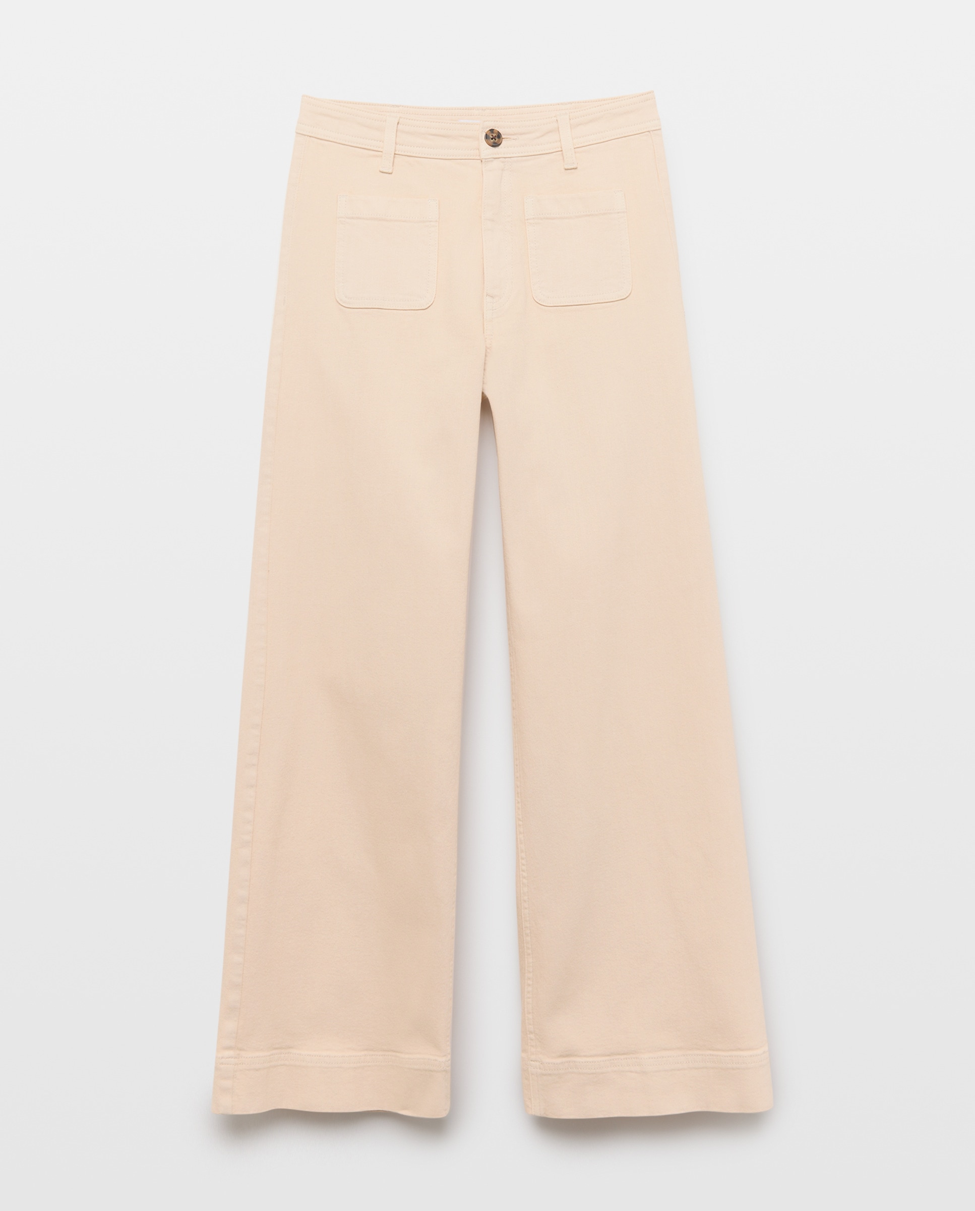 Pantalón de mujer wide-leg con bolsillos 120 Crudo-4
