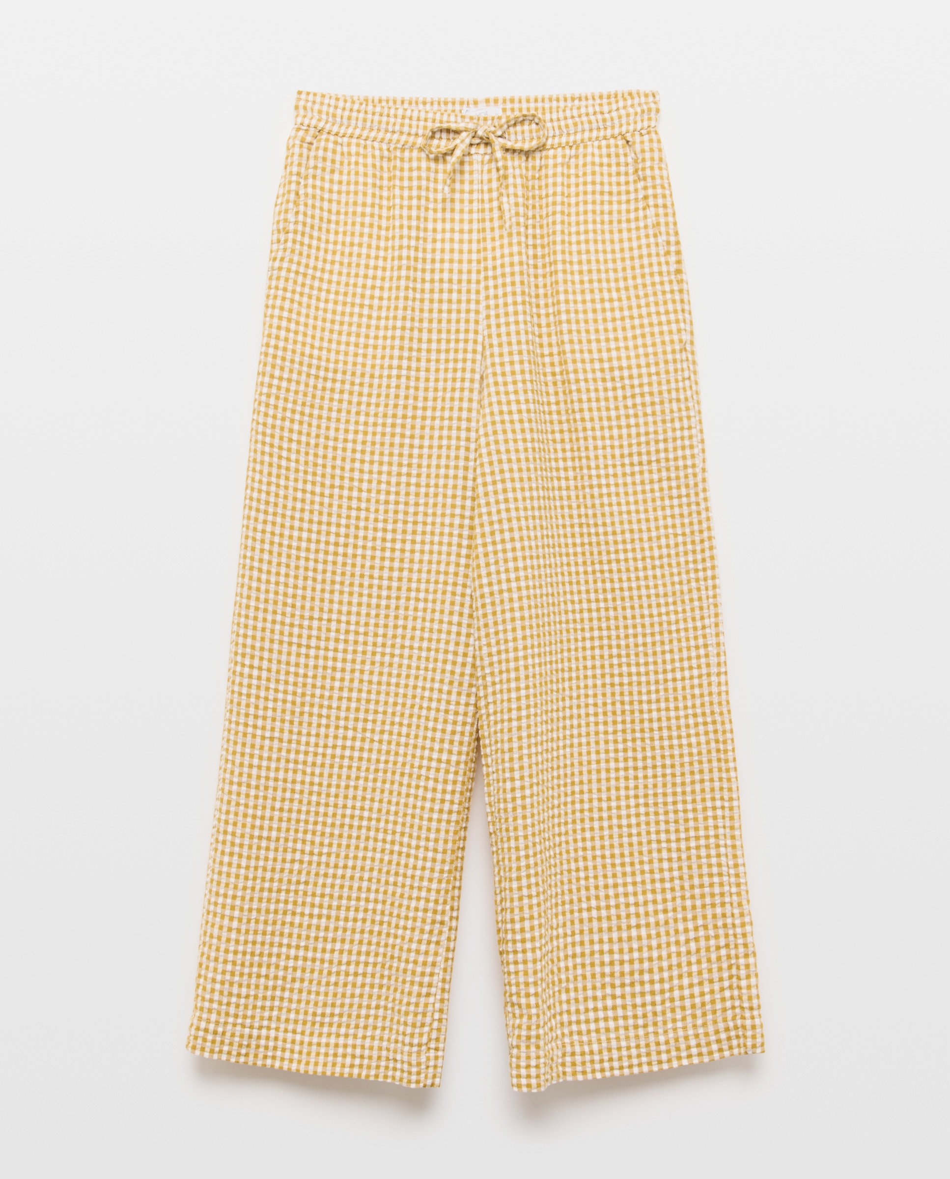 Pantalón de mujer de algodón vichy Negro-4